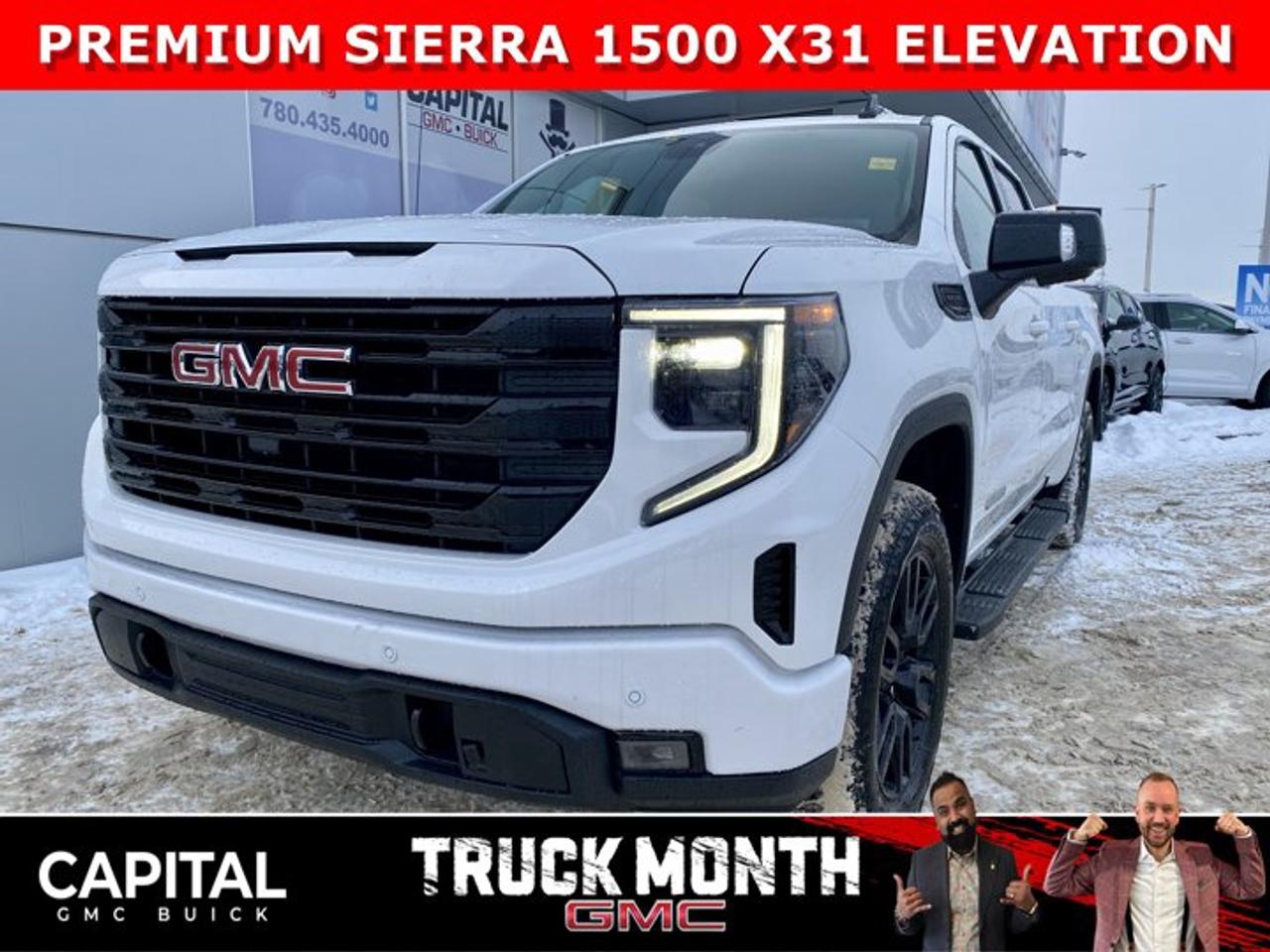 Take a look at this 2026 GMC SIERRA 1500 Elevation Premium Package... Fully Equipped with Power Sunroof, Elevation Black Package, Heated Leather BUCKET Seats, X31 Package, Dual Exhaust, Heated Steering, Adaptive Cruise Control, 360 CAM, 6 Assist Steps, MultiPro Tailgate, Integrated Brake Controller, Wireless Charger, Blind Zone monitoring, and so much more!Ask for the Internet Department for more information or book your test drive today! Text 507-585-4395 for fast answers at your fingertips!AMVIC Licensed Dealer - Licence Number B1044900Disclaimer: All prices are plus taxes and include all cash credits and loyalties. See dealer for details. AMVIC Licensed Dealer # B1044900