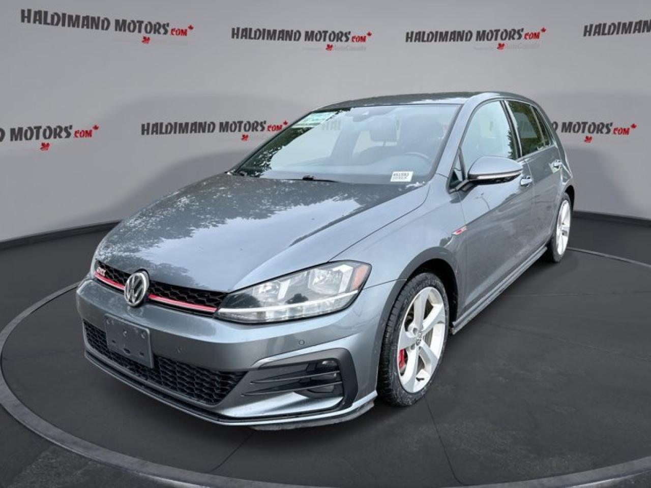 This Volkswagen Golf GTI has a powerful Turbo Gas 4cyl 2.0 L engine powering this Manual transmission. Lane Departure, Heated Seats - Front, Blind Spot Monitoring, Apple Carplay, Android Auto.*This Volkswagen Golf GTI Features the Following Options *Adaptive Cruise, Transmission: 6-Speed Manual, Tires: P225/45R17, Sport Leather Steering Wheel, Speed Sensitive Rain Detecting Variable Intermittent Wipers w/Heated Jets, Radio: Composition Media w/8.0 Touchscreen include: proximity sensor, CD player, diversity antenna, App-Connect smartphone integration, 1 USB audio input, 6 speakers, voice control and SiriusXM satellite radio capable, Heated Top Sport Seats includes: 8-way adjustable seat w/power recline and front seats w/manual lumbar support, Engine: 2.0 TSI 228 HP, 50 L Fuel Tank, ..*Stop By Today *Stop by Haldimand Motors Ltd. located at 42 Talbot St E, Cayuga, ON N0A 1E0 for a quick visit and a great vehicle!