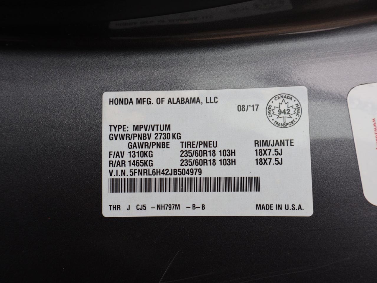 2018 Honda Odyssey EX CERTIFIED *HONDA MAINTAIN*8 SEATS* DVD CAMERA BLUETOOTH SUNROOF HEATED LANE DEPARTURE CRUISE ALLOYS - Photo #37