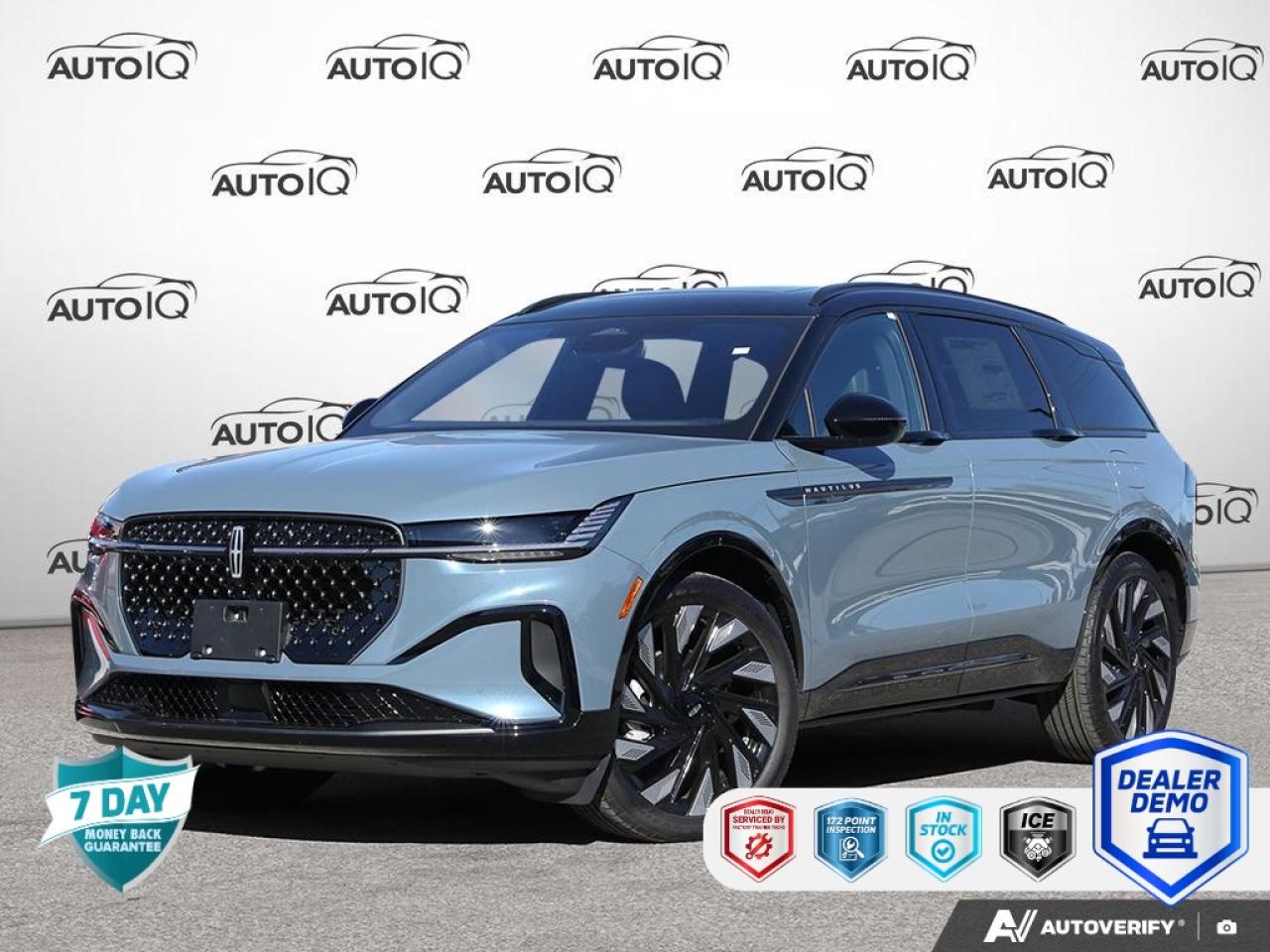 Year: 2025<br>Condition: New<br>Make: Lincoln<br>Model: Nautilus<br>Style: Reserve AWD<br>Package: 202A<br>Body Type: 4-Dr Sport Utility<br>Fuel Type: Gasoline<br>Fuel Type: 2.0L 4cyl<br>Transmission: Auto<br><br>Factory Installed Options on This Vehicle: $4700<br>Option Details: EQUIP GROUP 202A|8-SPD SELECTSHIFT AUTO TRANS|JET APPEARANCE PKG|2.0L TURBOCHARGED I-4 ENG|BLACK ONYX PREM LEATHER SEATS|WHISPER BLUE MET CC|BLACK ONYX<br><br>OEM Exterior Colour: WHISPER BLUE MET CC<br>OEM Interior Colour: BLACK ONYX PREM LEATHER SEATS<br><br>Window Sticker Link: https://www.windowsticker.forddirect.com/windowsticker.pdf?vin=5lmpj8ka8sj949401<br><br>Vehicle Features: Alloy Wheels,Power Passenger Seat,Spoiler,Power Liftgate,Trip Computer,Illuminated Entry,Passenger Vanity Mirror,Heated Front Seats,Heated Rear Seats,Panic Alarm,Remote Keyless Entry,Heated Steering Wheel,Overhead Console,Radio Data System,4 Wheel Disc Brakes,Traction Control,Tachometer,Compass,ABS Brakes,Air Conditioning,Power Windows,Power Steering,Rear Window Wiper,Speed Sensitive Wipers,Power Driver Seat,1-touch down,1-touch up,Adaptive suspension,Auto tilt-away steering wheel,Auto-dimming rearview mirror,Automatic temperature control,Brake assist,Delay-off headlights,Driver door bin,Driver vanity mirror,Dual front impact airbags,Dual front side impact airbags,Electronic stability,Four wheel independent suspension,Front anti-roll bar,Front beverage holders,Front dual zone A/C,Front reading lights,Fully automatic headlights,Heated door mirrors,Ignition disable,Knee airbag,Leather steering wheel,Leather upholstery,Low tire pressure warning,Memory seat,Occupant sensing airbag,Outside temperature display,Overhead airbag,Passenger door bin,Perimeter/approach lights,Power door mirrors,Rain sensing wipers,Rear anti-roll bar,Rear beverage holders,Rear door bins,Rear reading lights,Rear seat centre armrest,Rear window defroster,Security system,Speed control,Speed-sensing steering,Split folding rear seat,Steering wheel memory,Steering wheel mounted audio controls,Telescoping steering wheel,Tilt steering wheel,Turn signal indicator mirrors,Variably intermittent wipers,Ventilated front seats,Trunk/hatch auto-latch,Auto high-beam headlights,Power 2-way driver lumbar support,Power 2-way passenger lumbar support,Configurable,Exterior parking camera front,Exterior parking camera left,Exterior parking camera rear,Exterior parking camera right,Traffic sign information<p> </p>

<h4>DEALER DEMO</h4>

<p><em>Note: This is a used demo vehicle. The price may include added aftermarket accessories. Please contact dealer for details and current mileage.</em></p>

<h4>BUY WITH COMPLETE CONFIDENCE</h4>

<p>AutoIQ Exclusive Pre-Owned Program<br />
Shop online or in-store, any way you want it<br />
Virtual trade estimate & appraisal<br />
Virtual credit approval & eSignature<br />
7-Day Money Back Guarantee*</p>

<p>The AutoIQ Dealership Group came together in 2016 with a mission to deliver an exceptional car-buying experience. With 8 dealerships across Ontario, offering 13 brands and over 1500 vehicles in stock, AutoIQ customers can expect great selection, value, and trust. Buying a new vehicle is a significant purchase, and we want to ensure that you LOVE it! Whether you are purchasing a new or quality pre-owned vehicle from us, we offer attractive financing rates and flexible terms, regardless of your credit.</p>

<p>SPECIAL NOTE: This vehicle is reserved for AutoIQs retail customers only. Please, no dealer calls. Errors and omissions excepted.</p>

<p>*As-traded, specialty or high-performance vehicles are excluded from the 7-Day Money Back Guarantee Program (including, but not limited to Ford Shelby, Ford mustang GT, Ford Raptor, Chevrolet Corvette, Camaro 2SS, Camaro ZL1, V-Series Cadillac, Dodge/Jeep SRT, Hyundai N Line, all electric models)</p>
