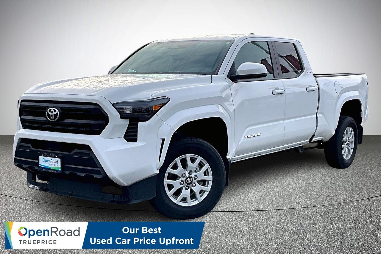 Experience the 2024 Toyota Tacoma 4X4 Double Cab SR5, a rugged and capable truck built for work and adventure. The SR5 trim adds premium cloth seats, touchscreen infotainment with smartphone integration, power driver seat, alloy wheels, and advanced safety features for confident performance on any road. With strong capability and bold style, it is ready for every journey. Come see it in person and take it for an exciting test drive today! Drive away with confidence from OpenRoad Toyota Abbotsford! Get our TruePrice upfront with no haggling and no hassle. Every OpenRoad Certified vehicle is fully inspected and backed by a Carfax history report. Visit us today at 30210 Automall Drive in Abbotsford or call now to book your test drive and get behind the wheel!   List Price subject to $595 Documentation Fee, $499 Lease/Finance Fee, and applicable taxes. VSA Dealer #40643