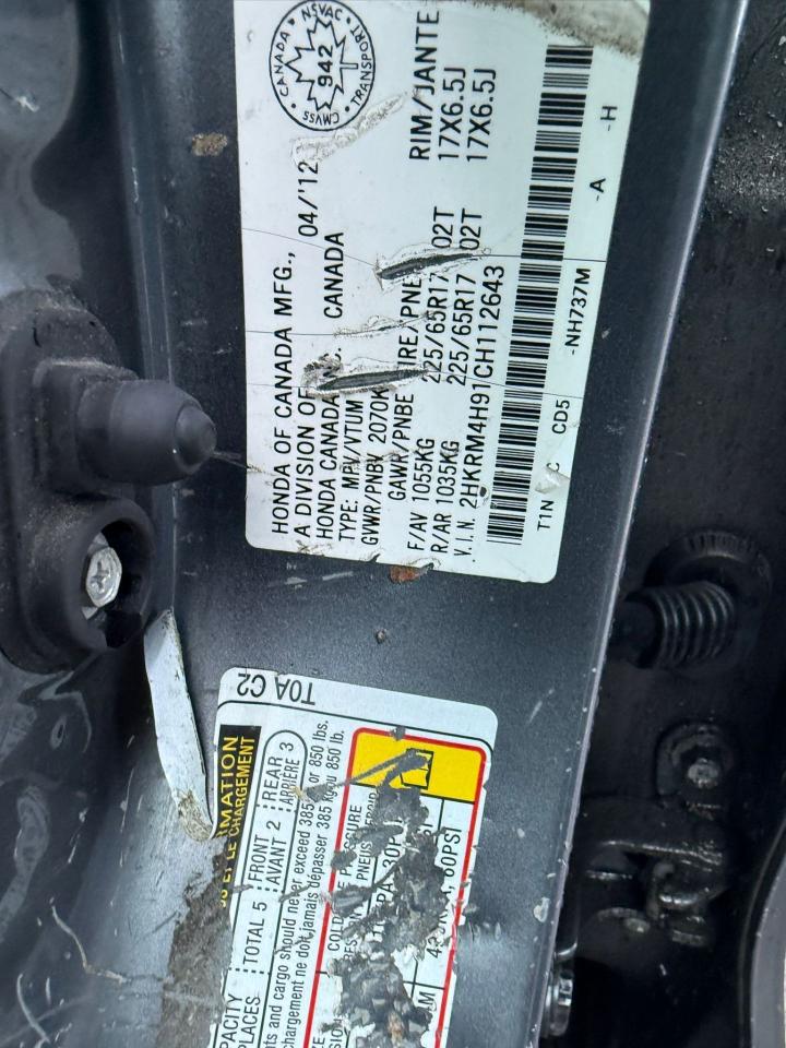 2012 Honda CR-V TOURING, LEATHER, ONLY 175KMS, CERTIFIED - Photo #15