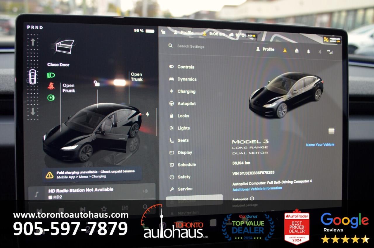 2025 Tesla Model 3 LR AWD I OVER 100 TESLAS EVSUPERSTORE.CA Photo