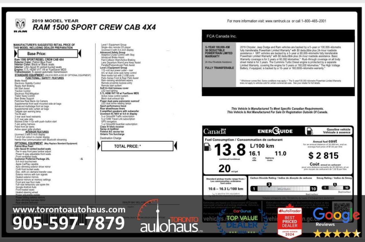 2019 RAM 1500 SPORT/LEVEL 2/NO ACCIDENTS Photo