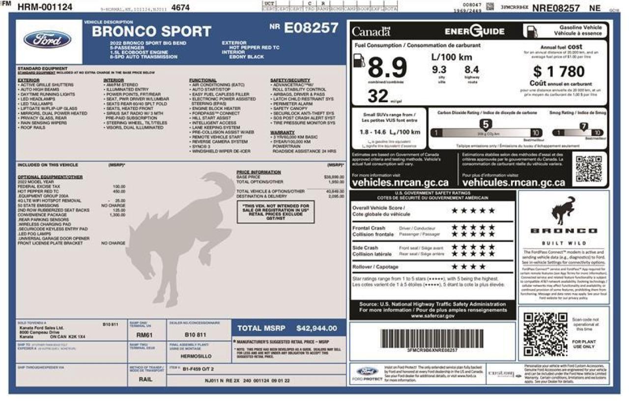 2022 Ford Bronco SPORT BIG BEND 4X4 Photo