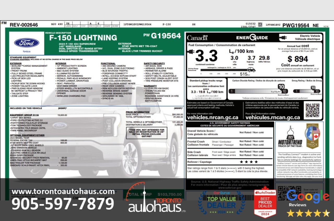 2023 Ford F-150 Lightning LARIAT Extended Battery I LONG RANGE I MAX TRAILER Photo