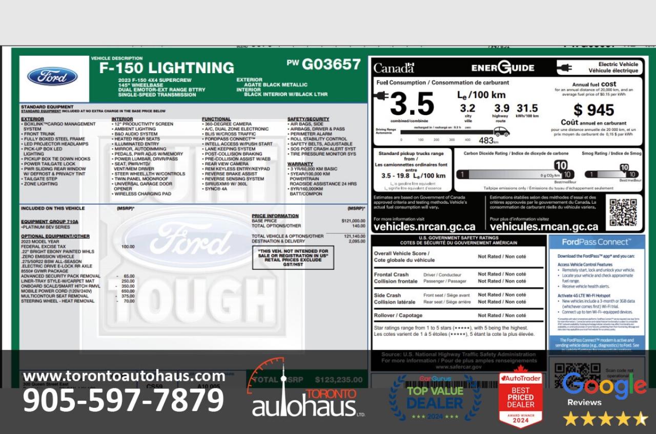 2023 Ford F-150 Lightning Platinum Extended Battery I LONG RANGE Photo