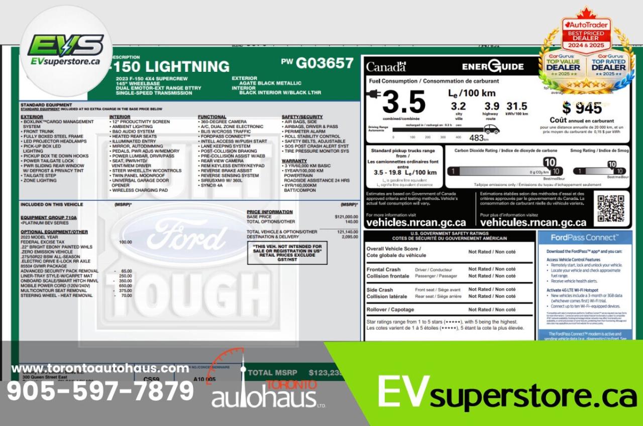 2023 Ford F-150 Lightning Platinum Extended Battery I LONG RANGE Photo