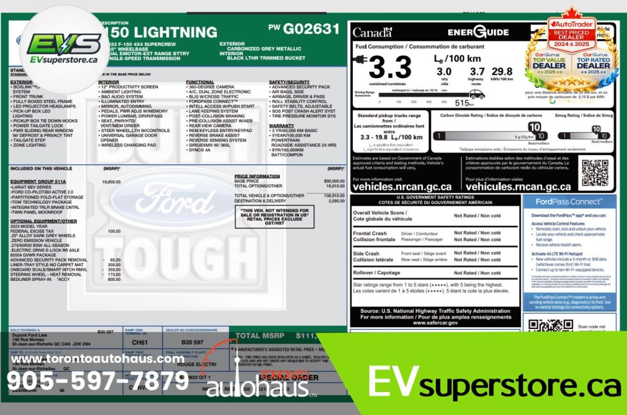 2023 Ford F-150 Lightning LARIAT Extended Battery I LONG RANGE I 4X4 Photo