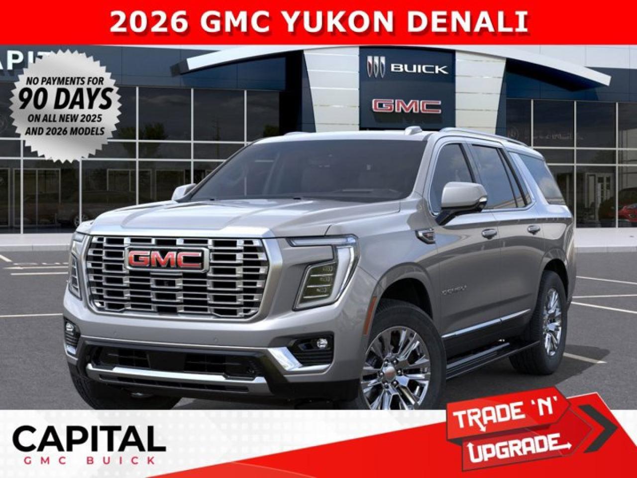 Check out this 2026 GMC YUKON DENALI... Fully equipped with options like Heated and Cooled Seats, Panoramic Sunroof, Power Assist Steps, Heated Steering, Adaptive Cruise Control, Blind Spot Monitoring, 360 CAM, 15 Heads-up Display, Premium Surround Sound, Heated Back Seats, Dual Exhaust, Hands Free Power Liftgate, Automatic Braking, Magnetic Ride Control and so much more... Dont compromise on Luxury or Safety this Winter... Its not just a Yukon, its a DENALIAsk for the Internet Department for more information or book your test drive today! Text 507-585-4395 for fast answers at your fingertips!AMVIC Licensed Dealer - Licence Number B1044900Disclaimer: All prices are plus taxes and include all cash credits and loyalties. See dealer for details. AMVIC Licensed Dealer # B1044900
