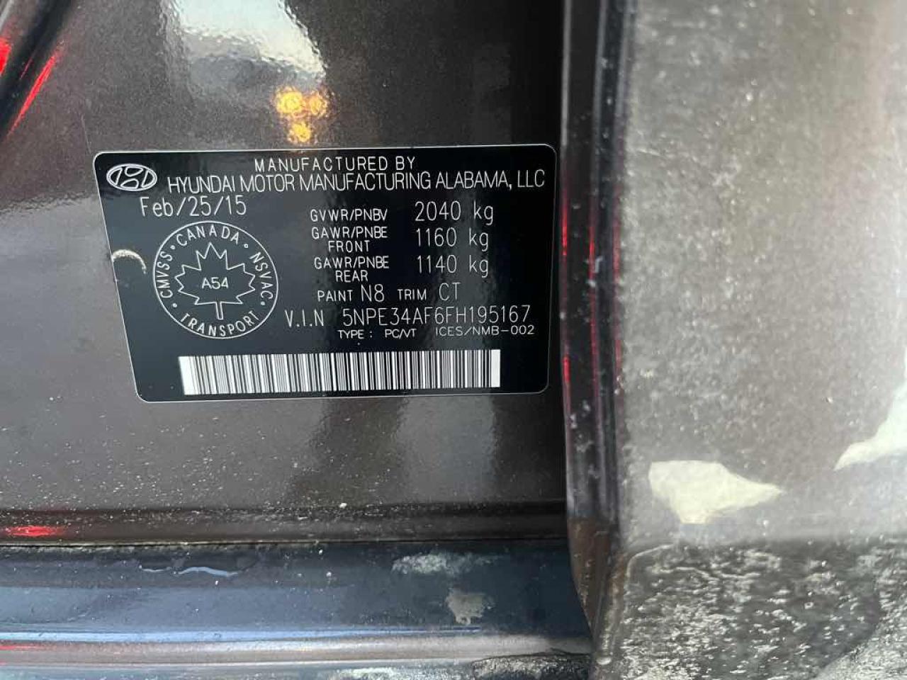 2015 Hyundai Sonata LIMITED Photo