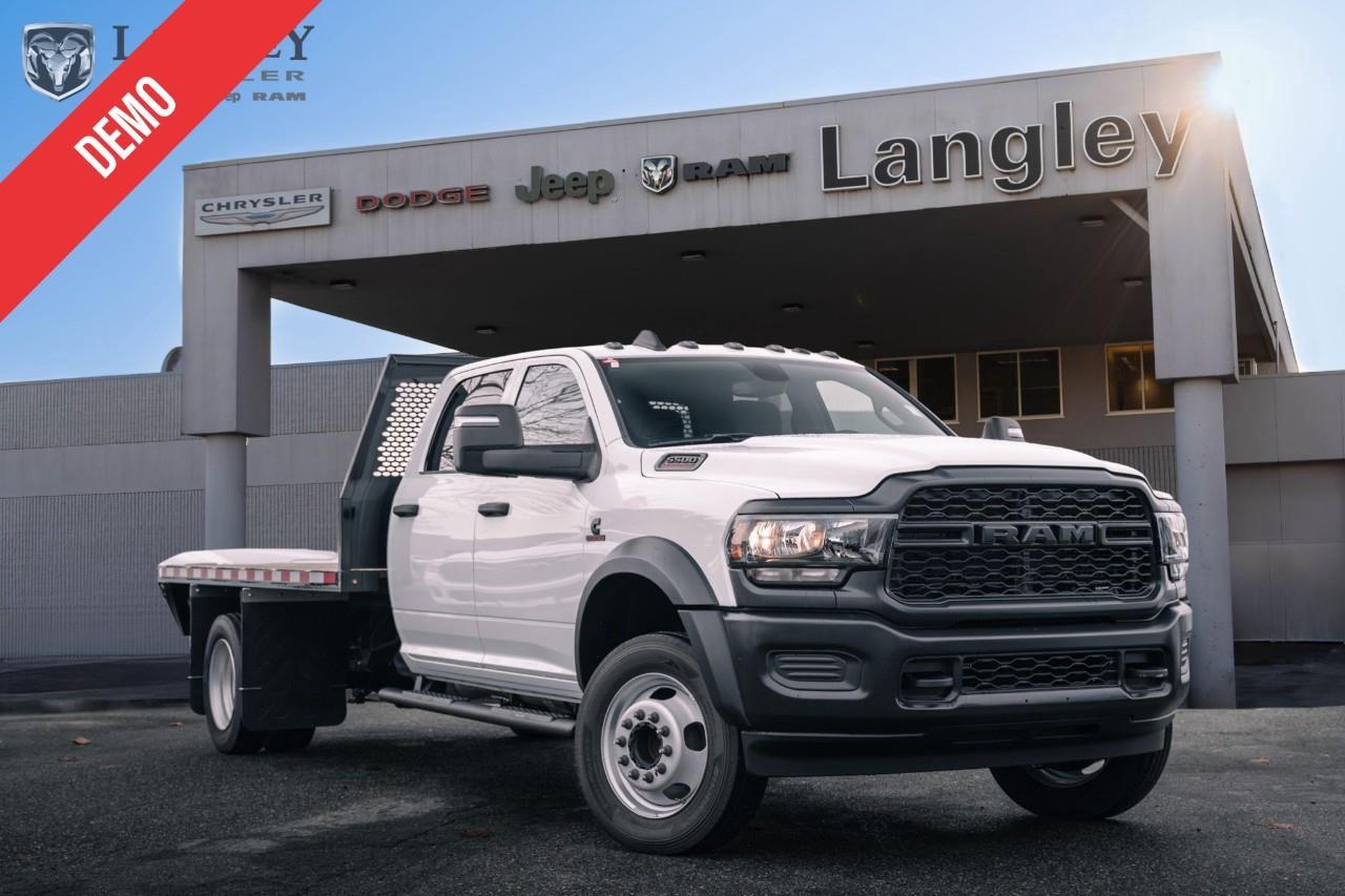 <p><strong>2024 Ram 5500 Chassis Tradesman 4x4 Reg Cab 168.5" WB</strong> A commercial-grade work truck built for heavy-duty upfitting, featuring the no-nonsense Tradesman trim, four-wheel drive, and massive towing and payload capabilities. </p><p></p><ul><li><p><strong>Engine (Available):</strong> 6.7L Cummins® Turbo Diesel I6 </p><p></p></li><li><p><strong>Diesel Horsepower:</strong> 360 hp @ 2,800 rpm</p></li><li><p><strong>Diesel Torque:</strong> 800 lb-ft @ 1,800 rpm </p><p></p></li><li><p><strong>Max Towing (Diesel):</strong> Up to 35,150 lbs (when properly equipped) </p><p></p></li><li><p><strong>Max Payload (Gas Option):</strong> Up to 12,550 lbs (with 6.4L HEMI V8) </p><p></p></li></ul><p>Come book a test drive at Langley Chrysler, conveniently located in Langley, British Columbia.</p>

<p>*All prices are net of all manufacturer incentives and/or rebates and are subject to change by the manufacturer without notice. All prices plus applicable taxes, applicable environmental recovery charges, documentation of $599 and full tank of fuel surcharge of $76 if a full tank is chosen.<br />Other items available that are not included in the above price:<br />Tire & Rim Protection and Key fob insurance starting from $599<br />Service contracts (extended warranties) for up to 7 years and 200,000 kms starting from $599<br />Custom vehicle accessory packages, mudflaps and deflectors, tire and rim packages, lift kits, exhaust kits and tonneau covers, canopies and much more that can be added to your payment at time of purchase<br />Undercoating, rust modules, and full protection packages starting from $199<br />Flexible life, disability and critical illness insurances to protect portions of or the entire length of vehicle loan?im?im<br />Financing Fee of $500 when applicable<br />Prices shown are determined using the largest available rebates and incentives and may not qualify for special APR finance offers. See dealer for details. This is a limited time offer.</p>