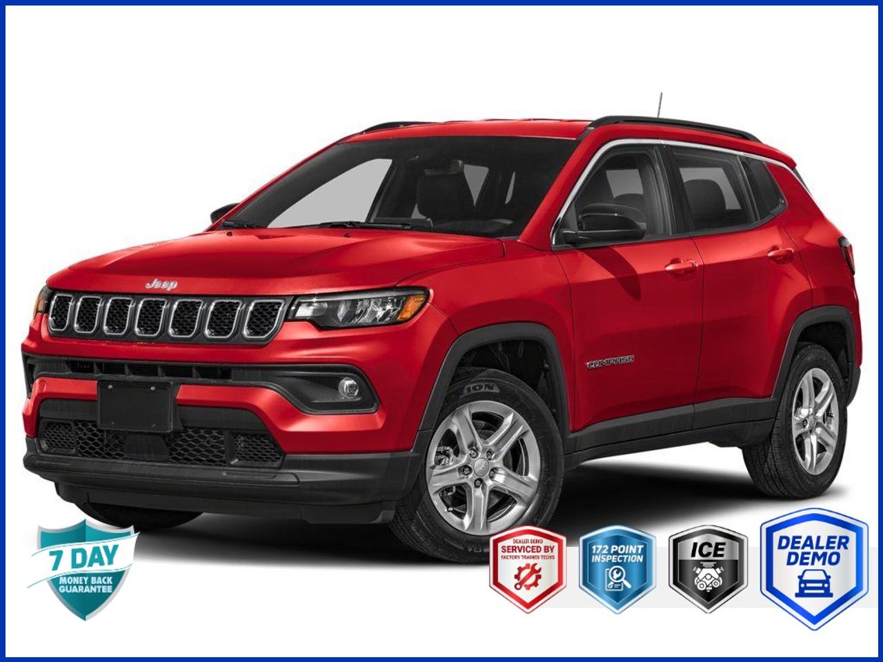 <b>OEM OPTIONS: </b>ENG 2.0L DOHC I-4 DI TURBO W/ESS ,  8-SPEED A/T ,  RED HOT PEARL ,  DRIVER ASSISTANCE GROUP ,  ALTITUDE SPECIAL EDITION ,  SUN & SOUND GROUP ,  CONVENIENCE GROUP ,  BLK PREM CLOTH/VINYL BKT STS ,  QUICK ORDER PK 29J<br><br><b>PEACE OF MIND:</b> Factory Comprehensive & Powertrain Warranty!<br>- Balance of factory coverage.<br>- <b>OEM EXPERTISE:</b> As a Franchise Dealer, we have exclusive access to this vehicles full factory warranty & repair history.<br><b>DEMO ADVANTAGE:</b> Like-New Condition!<br>- Verify eligibility for <b>New Vehicle Rates & Incentives</b>.<br><br><br><b>PERFORMANCE & CAPABILITY: </b>This low-mileage dealer demonstrator <b>2026 Jeep Compass North</b> finished in Red Hot Pearl with a Black, Premium Cloth/Vinyl Bucket Seats interior, creating a passionate, energetic, and sporty statement. As a versatile Sport Utility Vehicle (SUV), it combines a commanding view of the road with flexible cargo space and seating, perfect for various lifestyles. Powered by a responsive <b>2.0L 4cyl</b> engine paired with a smooth <b>8 Speed Automatic</b> and a confident <b>4x4</b> system.<br><br><b>MARKET VALUE: </b><br> - <b>Low Mileage Find:</b> A recent model year with exceptionally low mileage.<br> - <b>Minimal Mileage:</b> Only <b>20</b> kmbarely driven!<br><br><b>PROFILE & PEDIGREE: </b><br> - <b>Premium Equipment:</b> Over <b>$8,243</b> in original factory options.<br> - <b>Equipped with the Quick Order Package 29J Package:</b> This vehicle includes a desirable bundle of factory options.<br><br><b>MODEL REVIEWS: </b>Features standard all-wheel drive (in recent models/Canada) and a modern interior with user-friendly Uconnect technology. Equipped with a true <b>4x4 system</b>, this vehicle is ready for serious adventure, offering superior off-road capability.<br>Powered by a versatile <b>2.0L 4cyl</b>, offering a great balance of performance and fuel efficiency. Equipped with an <b>8-Speed Automatic</b> transmission, this vehicle offers a perfect balance of smooth performance and decisive power delivery.<br><br><b>EQUIPMENT: </b><br><b>Safety & Driver Assistance:</b> TRACTION CONTROL, ABS BRAKES, ANTI-WHIPLASH FRONT HEAD RESTRAINTS, BRAKE ASSIST, DUAL FRONT IMPACT AIRBAGS, DUAL FRONT SIDE IMPACT AIRBAGS<br><b>Comfort & Convenience:</b> POWER WINDOWS, POWER STEERING, 1-TOUCH DOWN, 1-TOUCH UP, AUTOMATIC TEMPERATURE CONTROL, DRIVER DOOR BIN<br><b>Technology & Entertainment:</b> TACHOMETER, COMPASS, OUTSIDE TEMPERATURE DISPLAY<br><b>Performance & Capability:</b> FOUR WHEEL INDEPENDENT SUSPENSION, FRONT ANTI-ROLL BAR, REAR ANTI-ROLL BAR, ENG 2.0L DOHC I-4 DI TURBO W/ESS<br><b>Exterior & Styling:</b> SPOILER, DELAY-OFF HEADLIGHTS, FRONT FOG LIGHTS, FULLY AUTOMATIC HEADLIGHTS, AUTO HIGH-BEAM HEADLIGHTS<br><br>See yourself behind the wheel of this fantastic <b>Jeep Compass</b>. Visit us for a closer look!<br><br><p> </p>

<h4>DEALER DEMO</h4>

<p><em>Note: This is a used demo vehicle. The price may include added aftermarket accessories. Please contact dealer for details and current mileage.</em></p>

<h4>BUY WITH COMPLETE CONFIDENCE</h4>