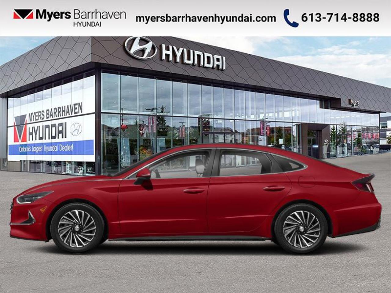 <b>Leather Seats!</b><br> <br>    This 2022 Hyundai Sonata Hybrid is a no-brainer for a reliable and practical saloon with amazing value. This  2022 Hyundai Sonata Hybrid is for sale today. <br> <br>Sonata continues to raise the bar in the midsize sedan segment with the ubiquitous Sonata, and this 2022 Hybrid iteration is no exception. Engineered to deliver a smooth and comfortable ride with premium interior build materials and a refined power train, occupants are cocooned in tranquility with every drive. Exceptional reliability, great fuel efficiency and amazing overall value ensure that this 2022 Sonata Hybrid stays on top in the ever-competitive sedan segment.This  sedan has 57,137 kms. Its  flame red tri-coat in colour  and is completely accident free based on the <a href=https://vhr.carfax.ca/?id=ZVaL/rDVozFH/MstYftYnoDIWXgiCkAs target=_blank>CARFAX Report</a> . It has an automatic transmission and is powered by a  192HP 2.0L 4 Cylinder Engine. <br> <br> Our Sonata Hybrids trim level is Ultimate. This Sonata Ultimate is the perfect hybrid with a head-up display, wireless charging, heated and cooled leather seats, touch screen infotainment with Android Auto and Apple CarPlay, HD radio, driver memory settings, ambient interior lighting, navigation, SiriusXM, heated leather steering wheel, digital instrument cluster, proximity key, hands free trunk, remote start, and a Bose Premium audio system. It has great style with liquid chrome interior accents, alloy wheels, LED lighting with automatic headlamps and high beams, and chrome exterior trim. This Sonata almost drives itself with adaptive cruise with stop and go, remote smart, park assist, highway autopilot, and lane keep assist. This vehicle has been upgraded with the following features: Leather Seats. <br> <br/><br>*LIFETIME ENGINE TRANSMISSION WARRANTY NOT AVAILABLE ON VEHICLES WITH KMS EXCEEDING 140,000KM, VEHICLES 8 YEARS & OLDER, OR HIGHLINE BRAND VEHICLE(eg. BMW, INFINITI. CADILLAC, LEXUS...) o~o