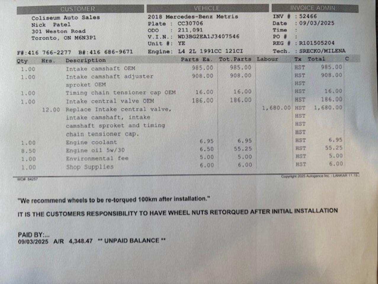 2018 Mercedes-Benz Metris Cargo Van 126WB-BACK UP CAMERA-NO WINDOWS-DIVIDER-WE FINANCE Photo