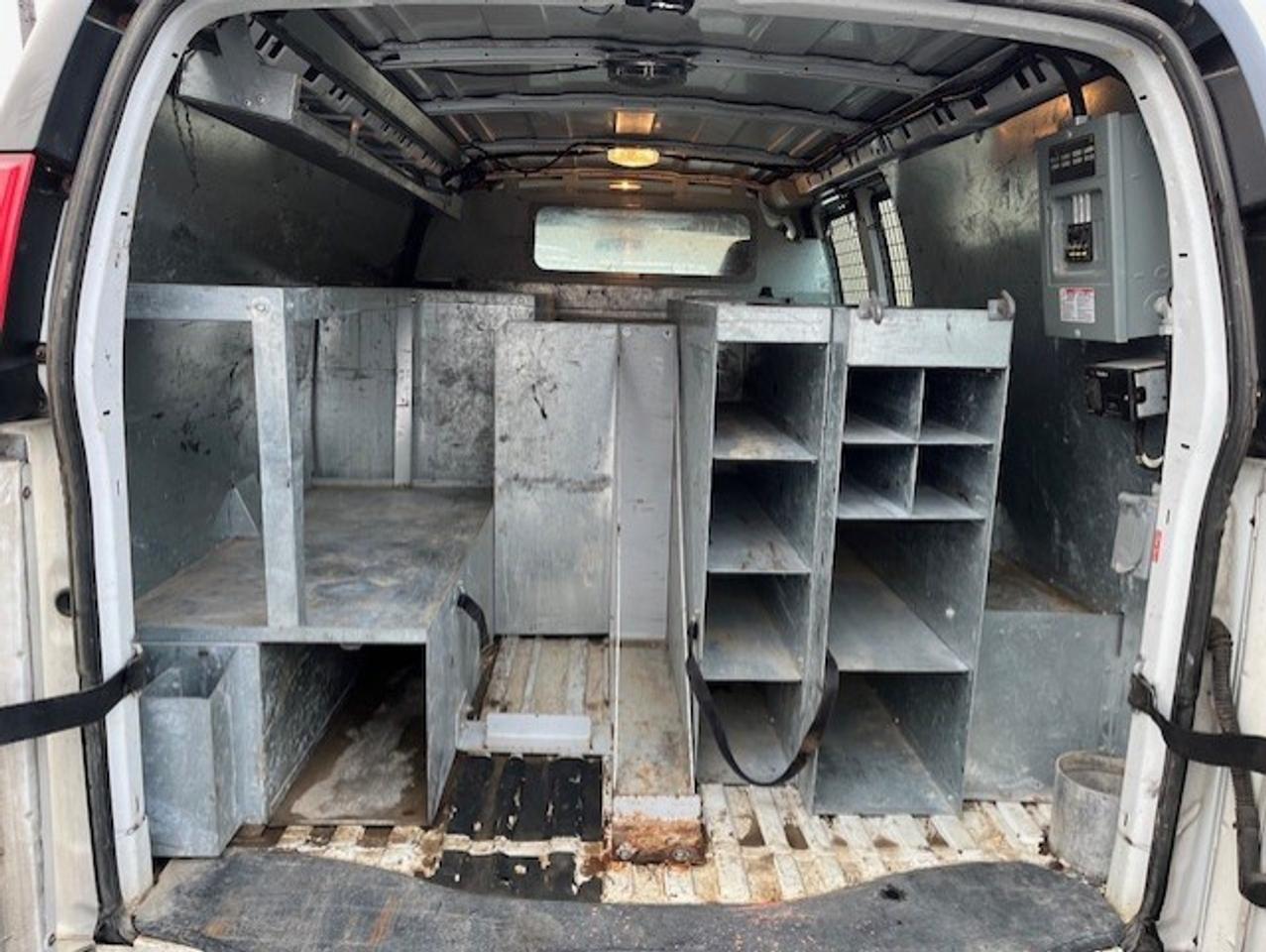 2009 Chevrolet Express 3500 LADDER RACKS-GENERATOR-POWER INVERTER-SHELVES Photo
