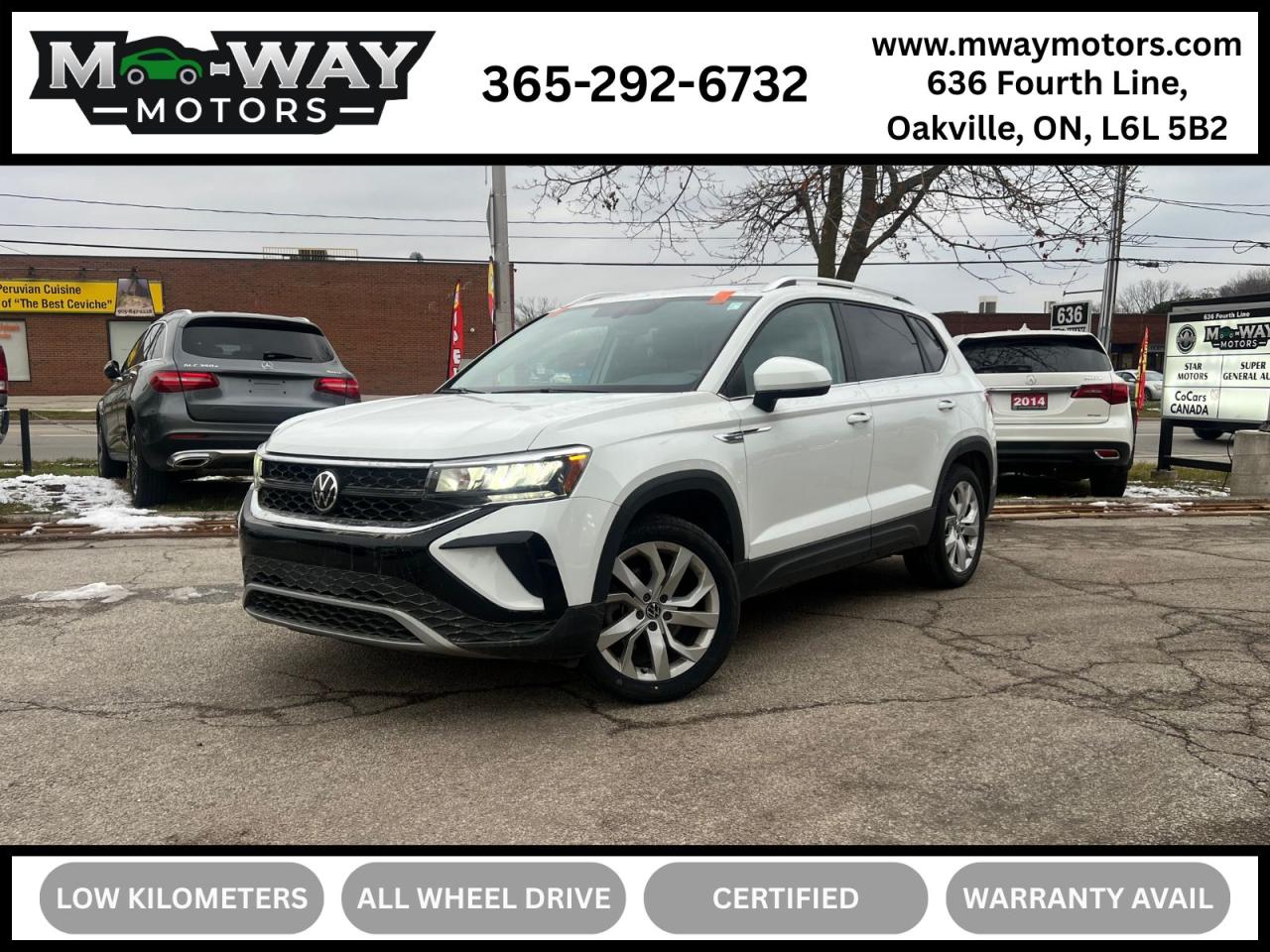 Used 2022 Volkswagen Taos Comfortline 4WD BLINDSPOT HEATED SEATS APPLE CAR for sale in Oakville, ON