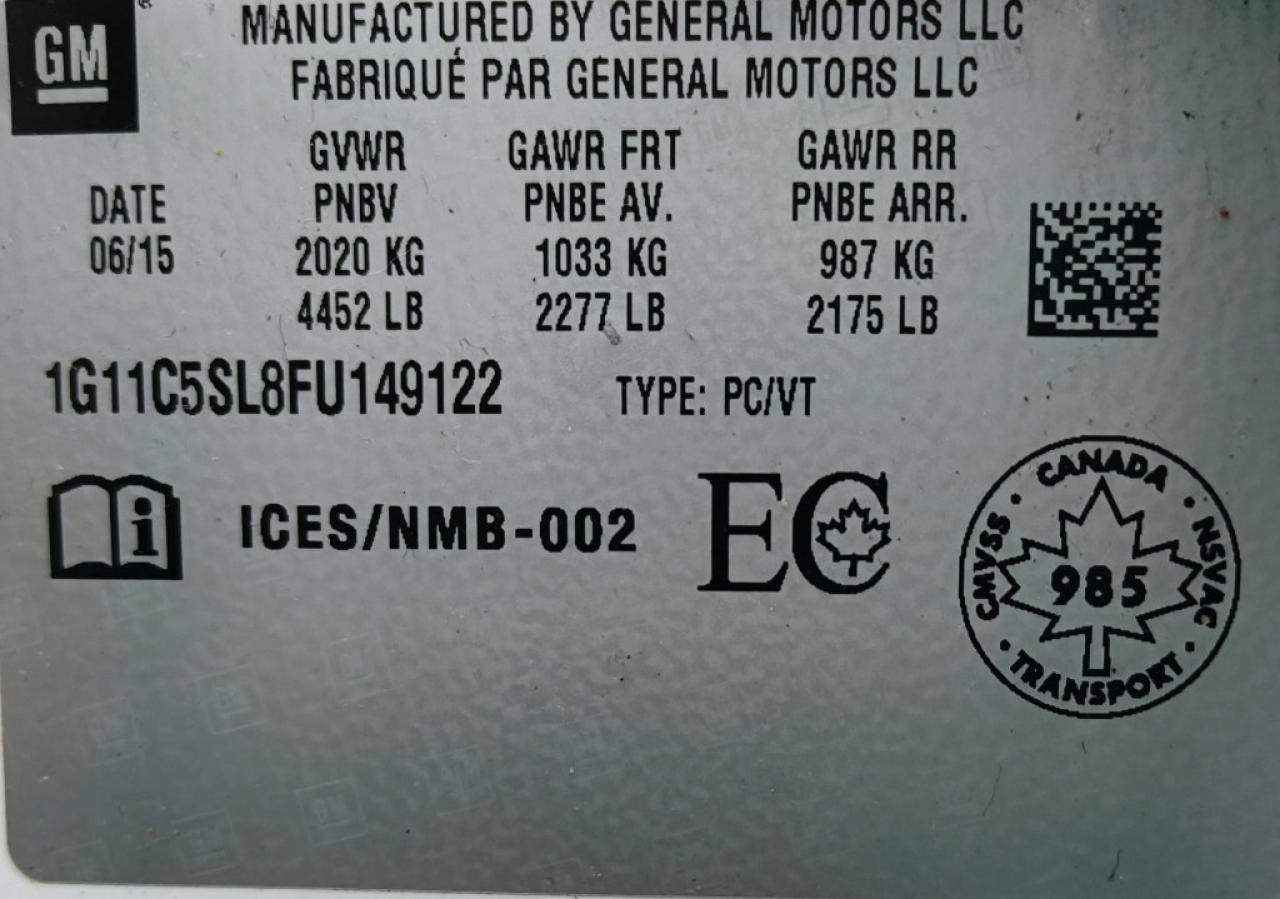 2015 Chevrolet Malibu 1LT 4dr Sedan Automatic Photo