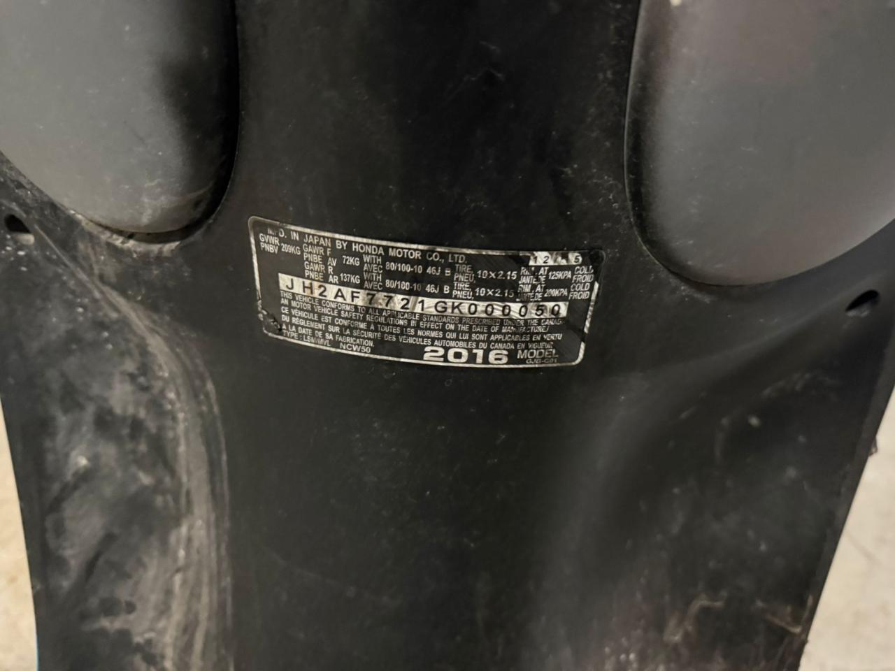 2016 Honda NCW50S METROPOLITAN 50CC SCOOTER, MOPED, THEFT RECOVERY - Photo #9