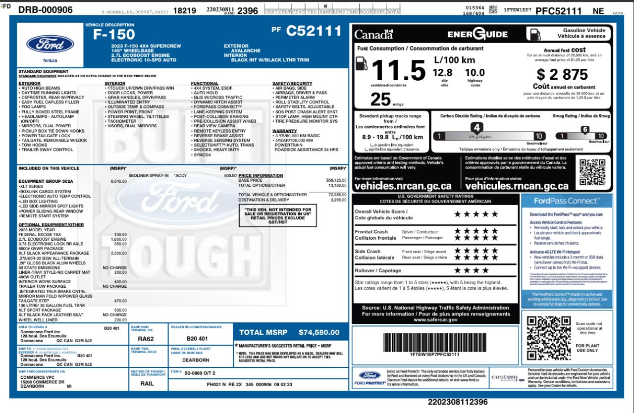 2023 Ford F-150 XLT Sport Package with Black Package 4WD w/ Cap - Photo #63