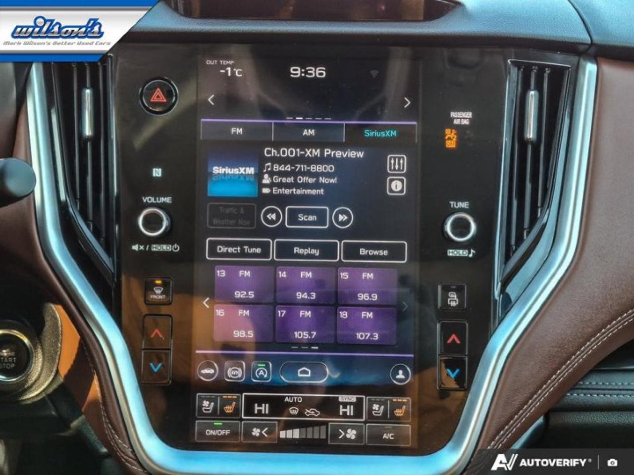 2020 Subaru Outback Premier AWD | Leather | Sunroof | Nav | Adaptive Cruise | Cooled Seats | Heated Wheel and More ! Photo