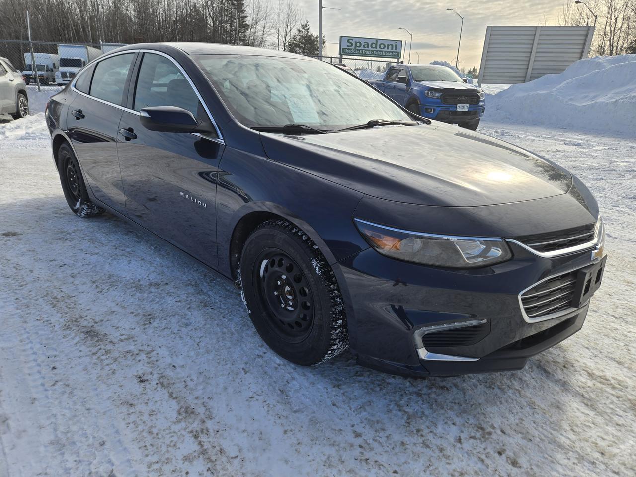 <p><strong>Spadoni Sales and Leasing has this low km 2017 Chevy Malibu for sale right now. It will be sold with two sets of tires&nbsp; &nbsp; &nbsp; &nbsp; &nbsp;[ winters and summers ]&nbsp; For all the details call their Sales Department at 807-577-1234. They will be OPENING the Sales Department this Saturday so they can serve you better.</strong></p>