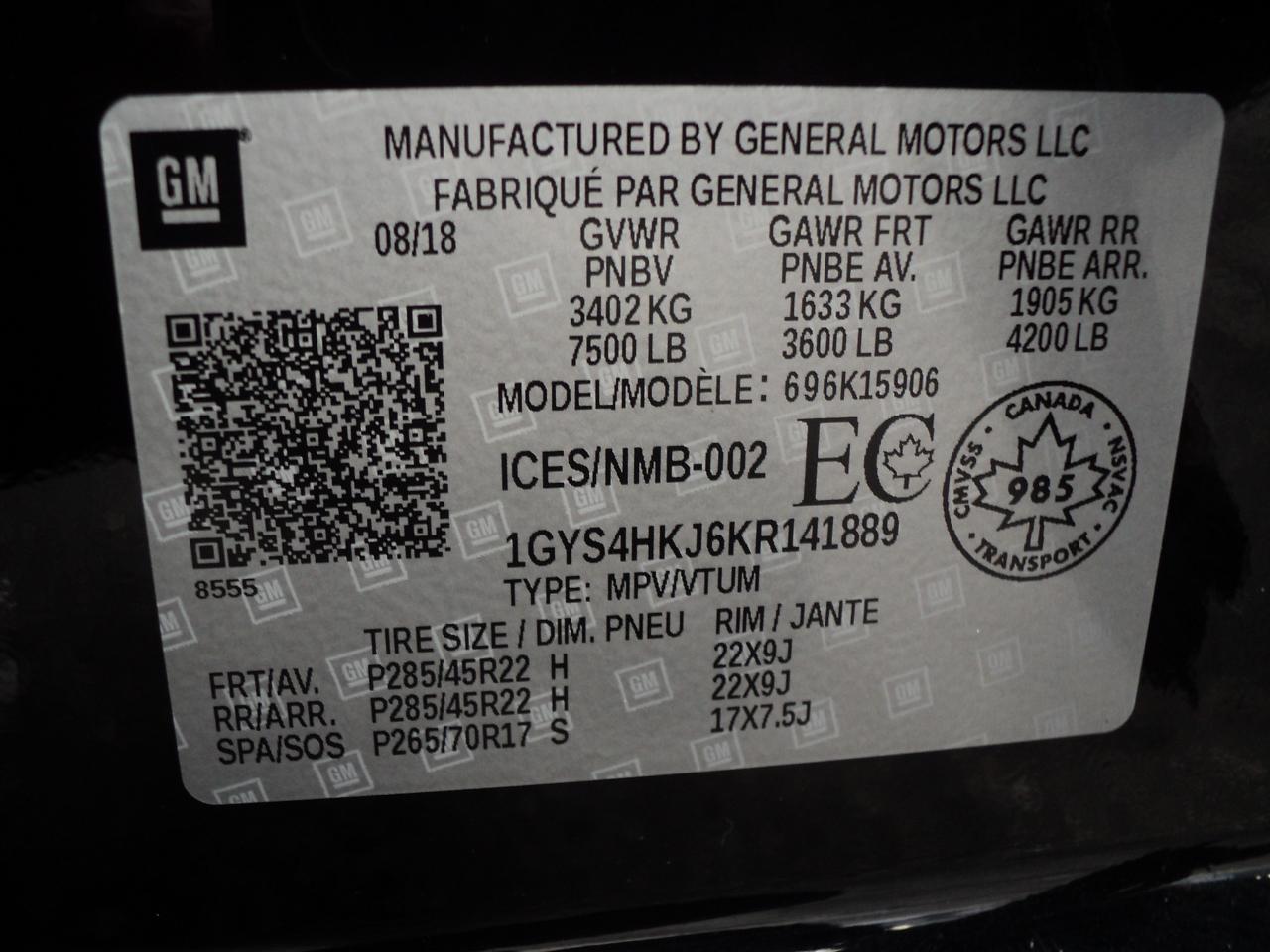 2019 Cadillac Escalade ESV Luxury 4WD 6.2L8cyl 7Pass Roof Leather Nav DVD - Photo #32