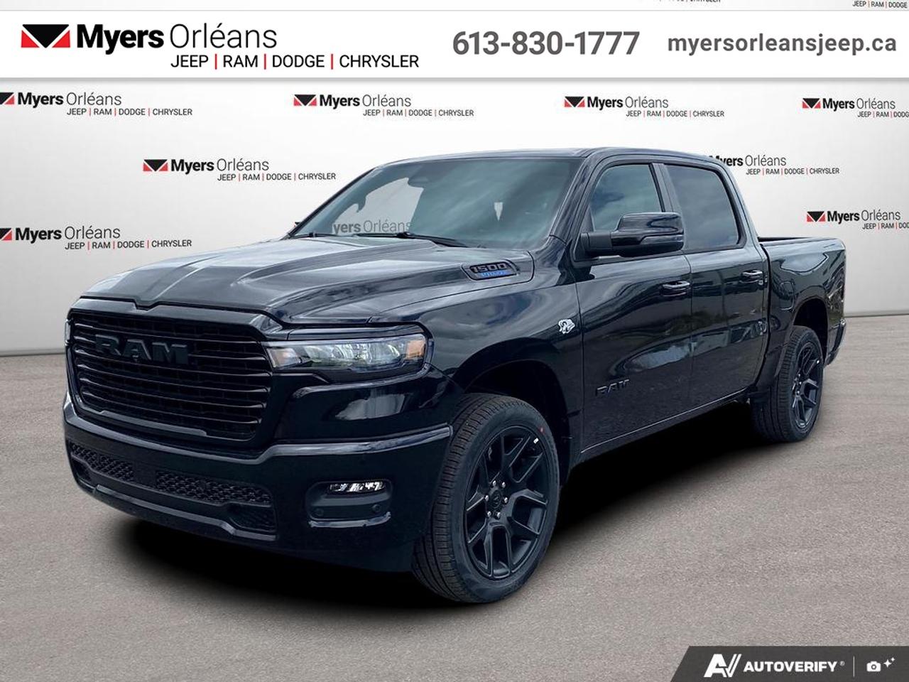 <b>Navigation,  Apple CarPlay,  Android Auto,  360 Camera,  Heated Seats!</b><br> <br> Built tough yet crafted for comfort, the 2026 Ram 1500 sets a new standard for modern pickup performance.<br> <br>The Ram 1500s unmatched luxury transcends traditional pickups without compromising its capability. Loaded with best-in-class features, its easy to see why the Ram 1500 is so popular. With the most towing and hauling capability in a Ram 1500, as well as improved efficiency and exceptional capability, this truck has the grit to take on any task.<br> <br>This Diamond Black Crystal Pearl Crew Cab 4X4 pickup has an Automatic transmission and is powered by a 395HP 5.7L 8 Cylinder Engine. <br> <br> Our 1500s trim level is Sport. This Ram 1500 in Sport trim rewards you with front heated seats, a leather-wrapped heated steering wheel, a 360 camera system, a 10-speaker Alpine audio, and a 12-inch infotainment screen with inbuilt navigation, Apple CarPlay and Android Auto, and 4G LTE Wi-Fi hotspot. Additional features include class IV towing equipment, aluminum wheels, power adjustable pedals, intersection collision assist, evasion assist, lane keep assist with lane departure warning, and even more! This vehicle has been upgraded with the following features: Navigation, Apple CarPlay, Android Auto, 360 Camera, Heated Seats, Heated Steering Wheel, Aluminum Wheels.<br><br> View the original window sticker for this vehicle with this url <b><a href=http://www.chrysler.com/hostd/windowsticker/getWindowStickerPdf.do?vin=1C6SRFVT2TN351902 target=_blank>http://www.chrysler.com/hostd/windowsticker/getWindowStickerPdf.do?vin=1C6SRFVT2TN351902</a></b>.<br> <br>To apply right now for financing use this link: <a href=https://www.myersorleansjeep.ca/apply-for-financing/ target=_blank>https://www.myersorleansjeep.ca/apply-for-financing/</a><br> <br/>Weve discounted this vehicle $5640. Total rebate of $8250 is reflected in the price. 5.29% financing for 96 months. <br> Buy this vehicle now for the lowest weekly payment of <b>$206.45</b> with $0 down for 96 months @ 5.29% APR O.A.C. ( Plus applicable taxes - **Rebates may not be applicable on all purchase types [cash, lease, or finance]. Eligibility and conditions may vary. Please see dealer for full details and confirmation of eligibility. / Total Obligation of $85883 ). Incentives expire 2026-08-31. See dealer for details. <br><br>The road to new driving experiences begins in our inventory, where youll find an incredible array of brand-new cars, trucks, minivans, and SUVs, including two of our bestselling models, the Dodge Ram 1500 and the Dodge Grand Caravan. If you want to know what the cutting edge of automotive technology looks like, all you have to do is visit Myers Orleans Jeep! Each model comes loaded with the convenient features and cool technology that help make every trip memorable. Looking for additional everyday luxury at a price thats incredibly wallet-friendly? Choose from our selection of quality pre-owned models! If you can think of a road, our friendly and knowledgeable sales team will help you find the perfect vehicle to drive it.<br><br>We may be a well-established dealership thats been part of the community for many years, but that doesnt mean were stuck in the past! At Myers Orleans Jeep, were proud to provide a fresh, modern approach to car buying. Using our array of online tools, you can browse our extensive inventory, schedule a service appointment, order parts, and even apply for credit from wherever youve got a connection. Our goal is to create relationships that will last, and we know that the best way to do this is by providing a dealership experience thats based on honesty, transparency, trust, and a commitment to customers. Stop by today and discover all the ways we go above and beyond for you.<br><br> Come by and check out our fleet of 30+ used cars and trucks and 70+ new cars and trucks for sale in Orleans.  o~o