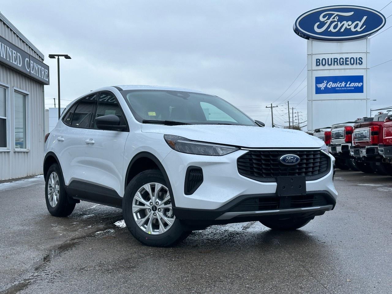 <p>Experience the elegance of the new 2026 Ford Escape Active in a pristine white finish, paired with an advanced AWD drivetrain for unmatched handling on any terrain. As a steadfast SUV, this vehicle offers a perfect blend of practicality and style.</p> <p>The exterior is crafted to impress with sleek alloy wheels and contemporary design elements. Inside, you will be greeted by a sophisticated black interior that promises comfort and convenience. Immerse yourself in luxury with heated seats and a heated steering wheel, ensuring a comfortable ride in any season. Key features such as power windows, keyless entry, and remote start provide added convenience.</p> <p>Stay connected and entertained on the road with state-of-the-art technology, including a backup camera, Bluetooth connection, and smart device integration. Safety is paramount with advanced driver assistance systems like brake assist and lane assist, giving you peace of mind on every journey. The Ford Escape Active also includes a satellite radio and a wi-fi hotspot, keeping you and your passengers entertained and connected.</p> <p>Perfect for families and adventure seekers alike, the 2026 Ford Escape Active AWD is ready to accompany you on all your journeys. Contact our dealership today to learn more about this outstanding vehicle and how it can fit your lifestyle.</p> <p><span style=color:rgb( 58 , 80 , 95 )>The discount shown on vehicle represents the </span><u>Cash Purchase</u><span style=color:rgb( 58 , 80 , 95 )> discount and is inclusive of all non-stackable and stackable cash purchase discounts from Ford of Canada and Bourgeois Motors Ltd. and is offered in lieu of sub-vented lease or finance rates. To get details on current discounts applicable to this and other vehicles in our inventory for Lease and Finance customer, see a member of our team. All offers for lease or finance are On Approved Credit (OAC).While every effort is made to ensure the accuracy of discounts and programs, programs are subject to change without notice </span><span style=color:rgb( 119 , 119 , 119 )>and may not be accurate or completely current. While every reasonable effort is made to ensure the accuracy of this data, we are not responsible for any errors or omissions contained on these pages.</span></p> <p><strong>Why Choose the Bourgeois Auto Group?</strong></p><p>For 80 years, Bourgeois Auto Group has been delivering exceptional automotive experiences. Our factor trained teams work to ensure you receive the shopping experience you deserve; whether you're looking for a new or new-to-you vehicle.</p><p>Shop 24/7 with our online showroom and chat service, ensuring convenience every step of the way. No hidden fees, full disclosure, and every pre-owned vehicle comes with a Carfax® report for peace of mind.</p><p>We offer a wide selection of pre-owned vehicles, all competitively priced using real-time market data. Get the best deal on your purchase and trade-in with our free Live Market Analysis report.</p><p>Looking to sell your car? We buy any make or modelno purchase required. Our simple to use online trade valuation tool will provide you with a clear, transparent selling experience whether you buy our car or not.</p><p>Backed by hundreds dedicated employees across 4 convenient locations, were here to meet all your automotive needs. Visit us in Midland or Parry Sound and explore our inventory or schedule your next service today.</p> <p><strong>Financing Your Next Vehicle with Bourgeois Motors Ford in Midland:</strong></p><p>At Bourgeois Motors Ford, we make financing your next vehicle simple and stress-free! Our team works with trusted lenders to find flexible options tailored to your budget. Drive away with confidenceapply today!</p><p>Take advantage of our online pre-qualification tool, backed by Equifax and TD Bank to find the payment that works for you. Simply <a href=https://www.bourgeoismotors.com/free-credit-check/ rel=nofollow><strong>CLICK HERE</strong></a><strong> </strong>to use our secure online credit tool with no impact to your credit.</p>