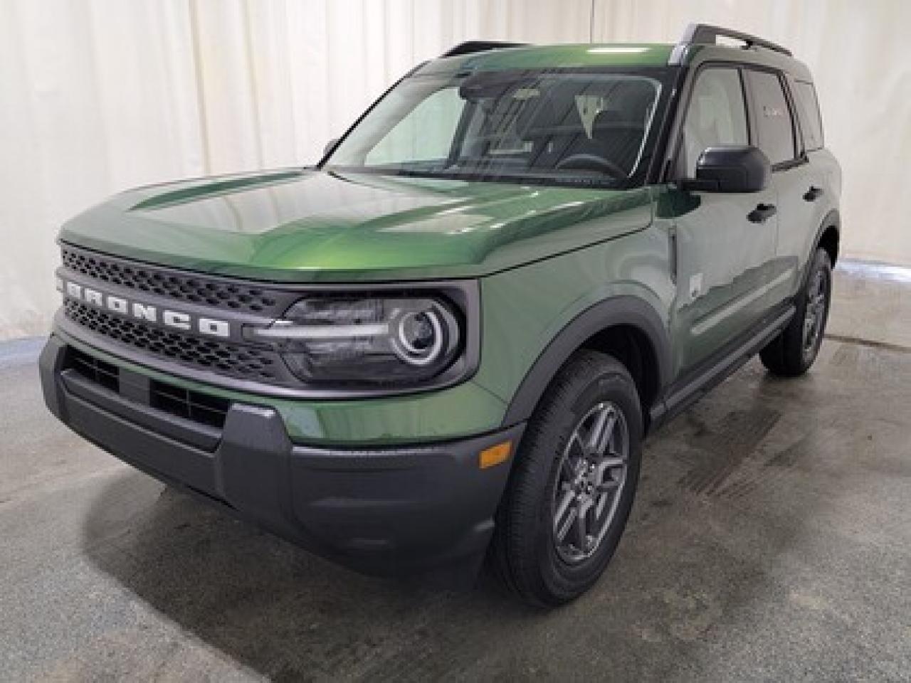 This rugged and refined 2025 Ford Bronco Sport Big Bend 200A stands out in Eruption Green. Built to tackle adventure and city streets alike, this 5-passenger SUV is powered by a 1.5L EcoBoost® engine, delivering 181 horsepower and 190 lb-ft of torque. Coupled with an 8-speed automatic transmission, the Bronco Sport offers impressive fuel efficiency and performance to match your lifestyle.

Key Features Include:
Heated Front Seats
8-Way Power Drivers Seat
SYNC® 4 with a 13.2 Color Touchscreen
Ford Co-Pilot360 Assist+ featuring Adaptive Cruise Control with Stop & Go
Terrain Management System with 5 G.O.A.T. Modes
LED Headlamps, Fog Lamps, and Signature Lighting
17 Carbonized Grey-Painted High Gloss Aluminum Wheels
Wireless Apple CarPlay® and Android Auto Compatibility
Rain-Sensing Windshield Wipers and Privacy Glass
Intelligent Access with Push-Button Start

Saskatchewans weather is no match for the Bronco Sport Big Bend, thanks to its thoughtful design and advanced technology. The vehicle offers enhanced safety features such as BLIS® (Blind Spot Information System) with Cross-Traffic Alert, Hill Start Assist, and a Rearview Camera with Backup Assist Grid Lines. Inside, comfort is prioritized with electronic automatic temperature control, a premium sound system, heated front seats, and additional storage solutions.

Bennett Dunlop Ford, proudly serving Regina for over 40 years, is conveniently located at 770 Broad Street. With over 3,500 Google reviews, our reputation reflects our commitment to providing a fast, easy, and enjoyable vehicle-buying experience. We eliminate the hassle with no admin or documentation fees, transparent upfront pricing that lets you shop with total confidence. But were more than just a dealershipwere driven to make a difference by supporting local community initiatives and events that matter to you. Visit Bennett Dunlop Ford today and experience why were Reginas trusted choice for quality vehicles, exceptional service, and a genuine commitment to driving change in our community!