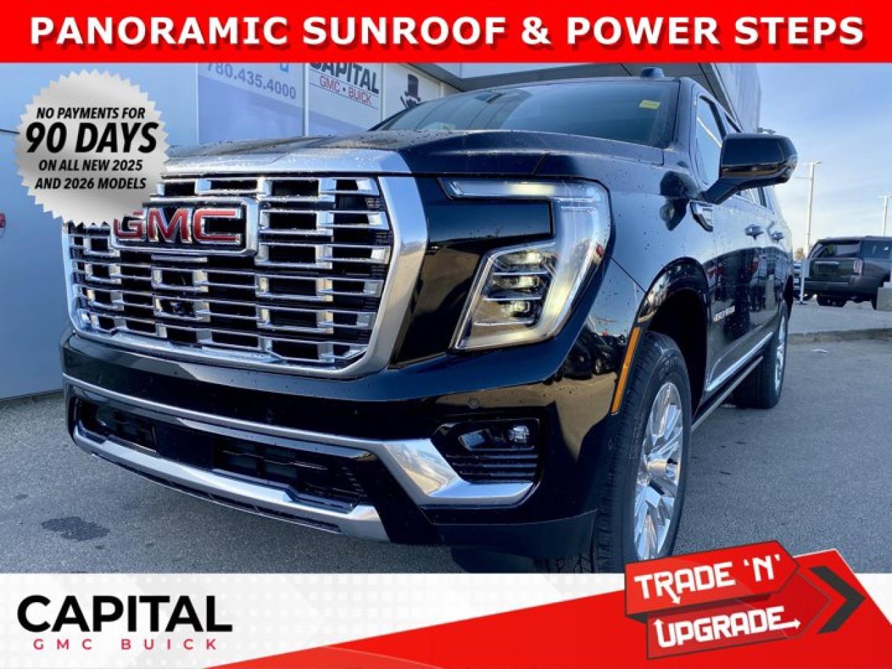 Check out the NEW 2026 YUKON! This Redesigned and Fully Loaded DENALI comes equipped with options Panoramic Sunroof, Power Assist Steps, Heated and Cooled Seats, 15 Inch heads-up display, 360 CAM, MASSIVE Horizontal Touchscreen and so much more.... Come and experience it for yourself at CAPITAL GMC BUICKAsk for the Internet Department for more information or book your test drive today! Text 507-585-4395 for fast answers at your fingertips!AMVIC Licensed Dealer - Licence Number B1044900Disclaimer: All prices are plus taxes and include all cash credits and loyalties. See dealer for details. AMVIC Licensed Dealer # B1044900