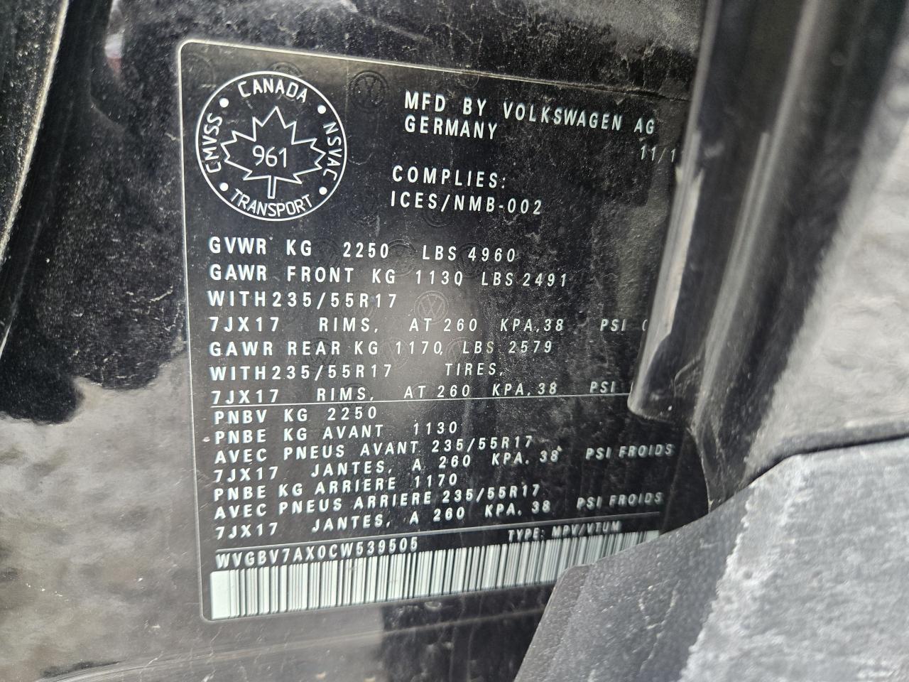 2012 Volkswagen Tiguan Trendline Photo