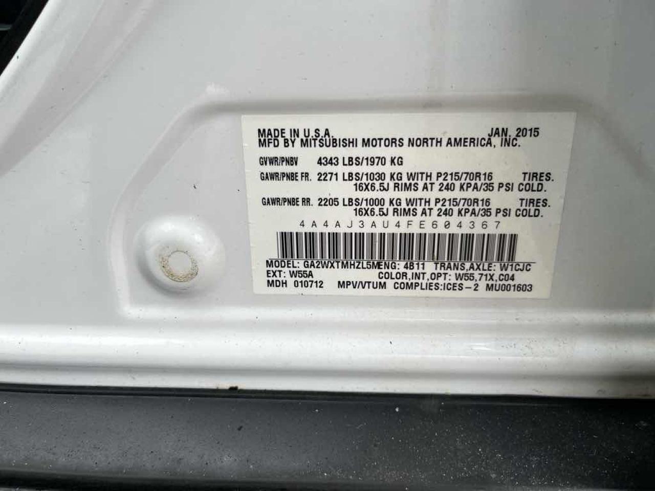 2015 Mitsubishi RVR SE Photo