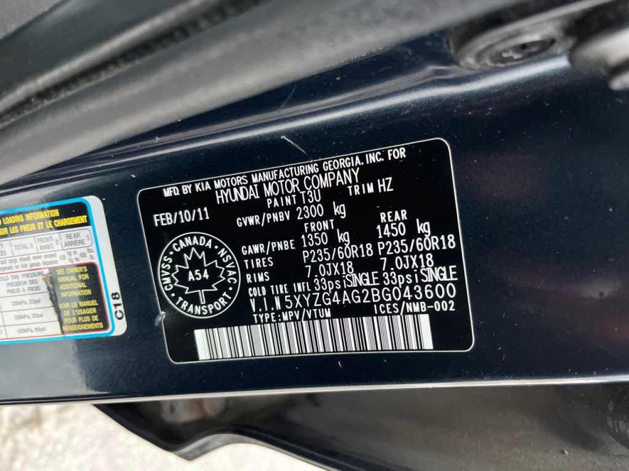 2011 Hyundai Santa Fe GLS Photo