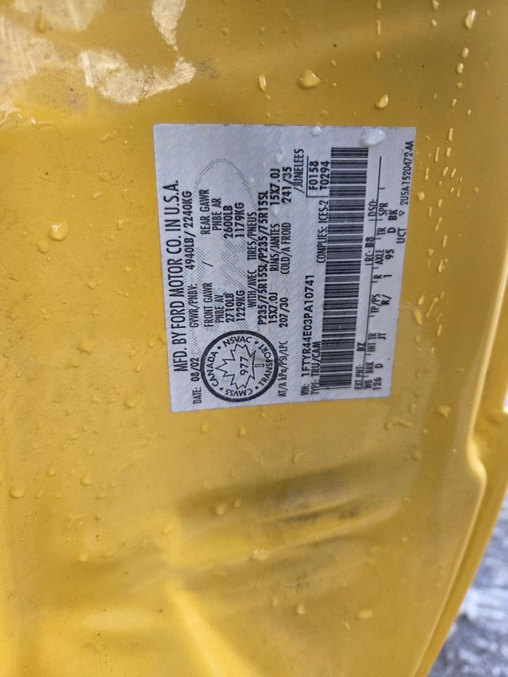 2003 Ford Ranger EDGE PLUS, ALLOYS, TOPPER, YELLOW, AS IS SPECIAL - Photo #16