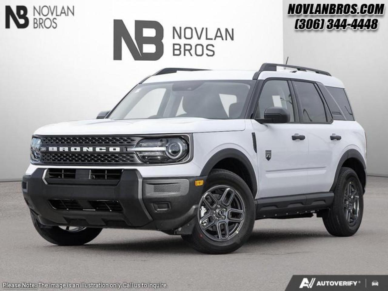 <b>Convenience Package!</b><br> <br> <br> <br>Check out our great inventory of new vehicles at Novlan Brothers!<br> <br>  If you want true off-road ruggedness in an urban, friendly package, look no further than this Ford Bronco Sport. <br> <br>A compact footprint, an iconic name, and modern luxury come together to make this Bronco Sport an instant classic. Whether your next adventure takes you deep into the rugged wilds, or into the rough and rumble city, this Bronco Sport is exactly what you need. With enough cargo space for all of your gear, the capability to get you anywhere, and a manageable footprint, theres nothing quite like this Ford Bronco Sport.<br> <br> This Oxford White SUV  has a 8 Speed Automatic transmission and is powered by a  181HP 1.5L 3 Cylinder Engine.<br> <br> Our Bronco Sports trim level is Big Bend. This Bronco Big Bend steps things up with heated cloth front seats that feature power lumbar adjustment, along with SiriusXM streaming radio and exclusive aluminum wheels. Also standard include voice-activated automatic air conditioning, 13.2-inch SYNC 4 powered infotainment screen with Apple CarPlay and Android Auto, smart charging USB type-A and type-C ports, 4G LTE mobile hotspot internet access, proximity keyless entry with remote start, and a robust terrain management system that features the trademark Go Over All Terrain (G.O.A.T.) driving modes. Additional features include blind spot detection, rear cross traffic alert and pre-collision assist with automatic emergency braking, lane keeping assist, lane departure warning, forward collision alert, driver monitoring alert, a rear-view camera, and so much more. This vehicle has been upgraded with the following features: Convenience Package. <br><br> View the original window sticker for this vehicle with this url <b><a href=http://www.windowsticker.forddirect.com/windowsticker.pdf?vin=3FMCR9BN1SRF63508 target=_blank>http://www.windowsticker.forddirect.com/windowsticker.pdf?vin=3FMCR9BN1SRF63508</a></b>.<br> <br>To apply right now for financing use this link: <a href=http://novlanbros.com/credit/ target=_blank>http://novlanbros.com/credit/</a><br><br> <br/> Total  rebate of $3500 is reflected in the price.   5.49% financing for 84 months. <br> Payments from <b>$547.82</b> monthly with $0 down for 84 months @ 5.49% APR O.A.C. ( Plus applicable taxes -  Plus applicable fees   ).  Incentives expire 2026-02-02.  See dealer for details. <br> <br><br> Come by and check out our fleet of 20+ used cars and trucks and 50+ new cars and trucks for sale in Paradise Hill.  o~o