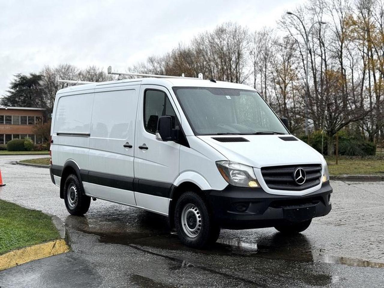 This 2017 Mercedes-Benz Sprinter 2500 low roof cargo van is equipped with a 3.0L 6-cylinder engine, automatic transmission and rear-wheel drive, and features a white exterior with a black cloth interior. It includes rear work shelving, heated mirrors, cargo lock, reverse camera, cruise control, air conditioning and heat, and an AM/FM radio, along with power windows, power door locks and power mirrors. The van measures approximately 19 feet 4 inches long, 7 feet 6 inches wide and 8 feet 7 inches high.  $34,820.00 plus $375 processing fee, $35,195.00 total payment obligation before taxes.   Listing report, warranty, contract commitment cancellation fee, financing available on approved credit (some limitations and exceptions may apply). All above specifications and information is considered to be accurate but is not guaranteed and no opinion or advice is given as to whether this item should be purchased. We do not allow test drives due to theft, fraud, acts of vandalism and undetectable impaired driving. Instead we provide the following benefits: Complimentary Warranty (with options to extend), Limited Money Back Satisfaction Guarantee on Fully Completed Contracts, Contract Commitment Cancellation, and an Open-Ended Sell-Back Option. Ask seller for details or call 604-522-REPO(7376) to confirm listing availability.
