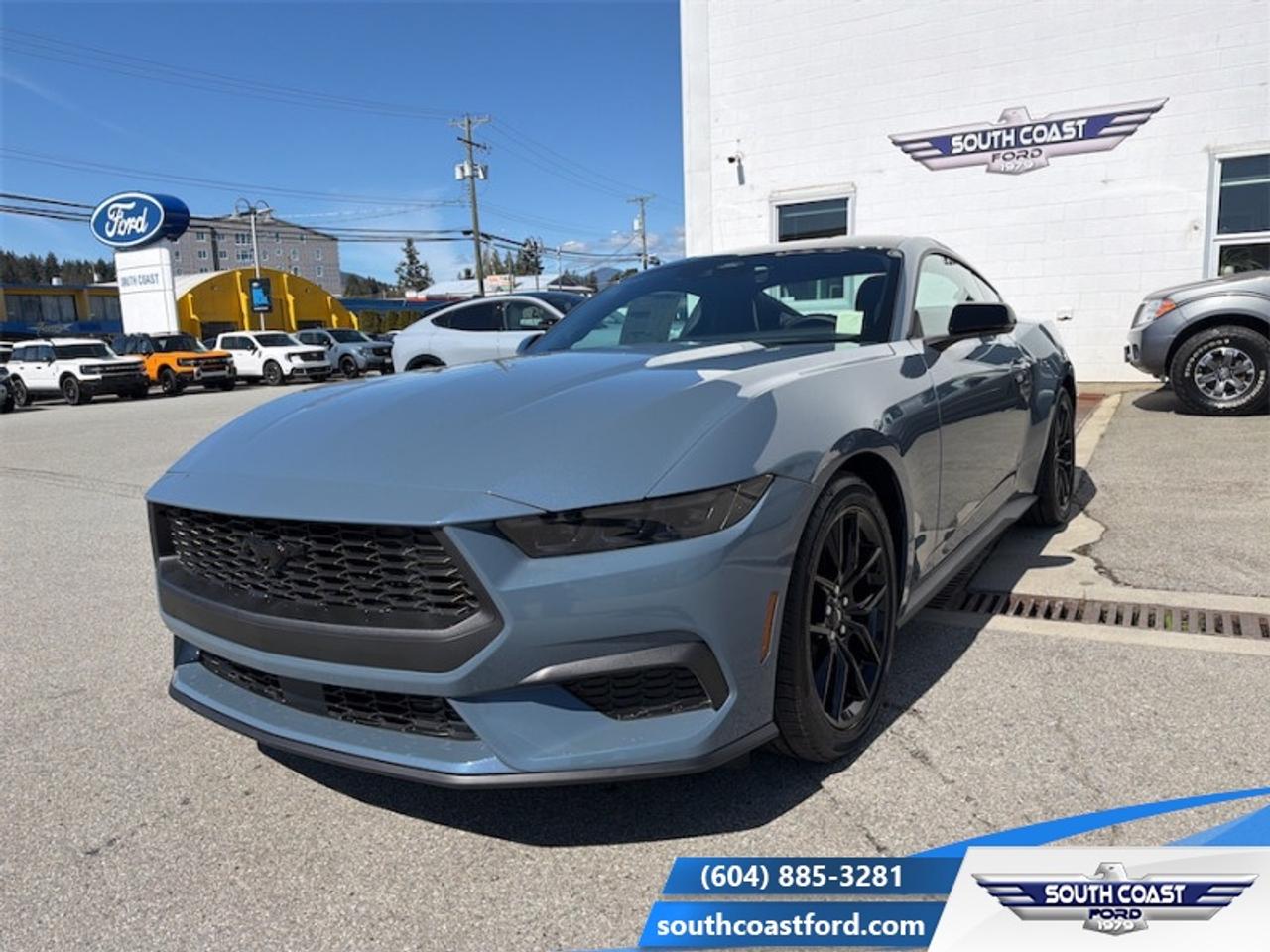 <b>Leather Seats, Navigation, Premium Audio, 19 inch Aluminum Wheels!</b><br> <br> This seventh-generation Ford Mustang represents the future of ultimate performance muscle cars.<br> <br>From the roar of the engine to its unmistakable style, this Ford Mustang is guaranteed to raise your heart rate and stir your soul. A performance car through and through, this Mustang offers responsive driving dynamics, a comfortable ride and endless smiles by the mile. Its easy to see why the Ford Mustang is still a true American icon.<br> <br>This Vapour Blue Metallic coupe has an Automatic transmission and is powered by a 315HP 2.3L 4 Cylinder Engine. <br> <br> Our Mustangs trim level is EcoBoost Premium. The Premium trim of this exhilarating icon adds in heated and ventilated seats with ActiveX upholstery, a heated steering wheel, dual-zone climate control, upgraded aluminum wheels and an upgraded 9-speaker audio system. The great standard features continue with LED headlights, smart device remote engine start, FordPass Connect tracking, smart device integration, and a dazzling 13.2-inch touchscreen with SYNC 4.0. Safety features include blind spot detection, lane keeping assist with lane departure warning, automatic emergency braking, and front and rear collision mitigation. This vehicle has been upgraded with the following features: Leather Seats, Navigation, Premium Audio, 19 inch Aluminum Wheels.<br><br> View the original window sticker for this vehicle with this url <b><a href=http://www.windowsticker.forddirect.com/windowsticker.pdf?vin=1FA6P8TH3T5115551 target=_blank>http://www.windowsticker.forddirect.com/windowsticker.pdf?vin=1FA6P8TH3T5115551</a></b>.<br> <br>To apply right now for financing use this link: <a href=https://www.southcoastford.com/financing/ target=_blank>https://www.southcoastford.com/financing/</a><br> <br/>Weve discounted this vehicle $1366. Total rebate of $2000 is reflected in the price. <br> Buy this vehicle now for the lowest bi-weekly payment of <b>$409.41</b> with $0 down for 84 months @ 7.99% APR O.A.C. ( taxes included, $695 Administration Fee included / Total Obligation of $68405 ). Incentives expire 2026-07-31. See dealer for details. <br><br>Call South Coast Ford Sales or come visit us in person. Were convenient to Sechelt, BC and located at 5606 Wharf Avenue. and look forward to helping you with your automotive needs. <br><br> Come by and check out our fleet of 20+ used cars and trucks and 100+ new cars and trucks for sale in Sechelt.  o~o
