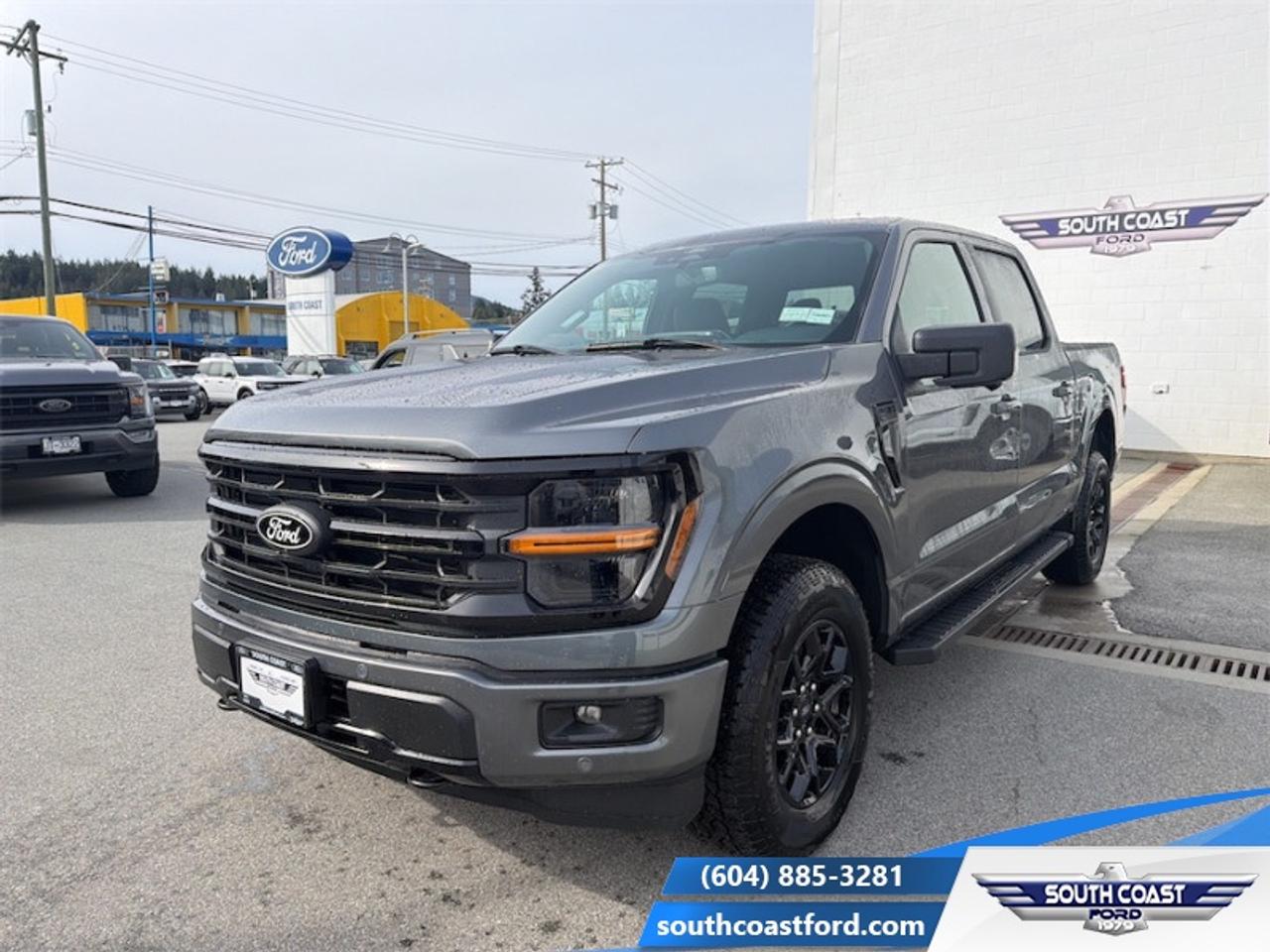 <b>Tow Package, XLT Black Appearance Package, Tailgate Step, Power Sliding Rear Window!</b><br> <br> The 2026 Ford F-150 offers remarkable versatility and resiliency to support both demanding work and weekend adventures.<br> <br>The 2026 Ford F-150 combines proven leadership in toughness with smart innovation to deliver a truck built for real-world demands. Inside, the cabin features refined materials, intuitive tech and comfortable seating to support both driver and passengers on every journey. With its strong presence, flexible design and Fords legacy of dependability, the F-150 is ready for whatever work or play you throw its way.<br> <br>This Carbonized Grey Metallic Crew Cab 4X4 pickup has a 10 Speed Automatic transmission and is powered by a 382HP 3.5L V6 Cylinder Engine. <br> <br> Our F-150s trim level is XLT. Perfect for outdoor enthusiasts and weekend adventurers seeking a blend of rugged capability and modern style, this truck stands out on the trails with body-coloured bumpers, front fog lamps, cornering lights, and distinctive painted aluminum wheels wrapped in all-terrain tires. Inside, the functional cabin balances utility and comfort with metal-look instrument panel inserts, full carpet flooring, and supportive cloth seating featuring manual driver lumbar adjustment and versatile second-row underseat storage. Modern convenience is always at your fingertips with smart device remote engine start, manual air conditioning, and an immersive seven-speaker audio system integrated into a SYNC 4 system with a 12-inch center display, wireless smartphone compatibility, and a built-in Wi-Fi hotspot. You can navigate any journey with absolute confidence under the protection of smart safety features like the Ford Co-Pilot360 reverse camera, blind spot information system, cross-traffic alert with reverse brake assist, lane keeping assist, and front collision mitigation. This vehicle has been upgraded with the following features: Tow Package, XLT Black Appearance Package, Tailgate Step, Power Sliding Rear Window.<br><br> View the original window sticker for this vehicle with this url <b><a href=http://www.windowsticker.forddirect.com/windowsticker.pdf?vin=1FTFW3L87TKD55803 target=_blank>http://www.windowsticker.forddirect.com/windowsticker.pdf?vin=1FTFW3L87TKD55803</a></b>.<br> <br>To apply right now for financing use this link: <a href=https://www.southcoastford.com/financing/ target=_blank>https://www.southcoastford.com/financing/</a><br> <br/>Total rebate of $3500 is reflected in the price. 3.49% financing for 84 months. <br> Buy this vehicle now for the lowest bi-weekly payment of <b>$556.94</b> with $0 down for 84 months @ 3.49% APR O.A.C. ( taxes included, $695 Administration Fee included / Total Obligation of $89640 ). Incentives expire 2026-08-31. See dealer for details. <br><br>Call South Coast Ford Sales or come visit us in person. Were convenient to Sechelt, BC and located at 5606 Wharf Avenue. and look forward to helping you with your automotive needs. <br><br> Come by and check out our fleet of 20+ used cars and trucks and 90+ new cars and trucks for sale in Sechelt.  o~o
