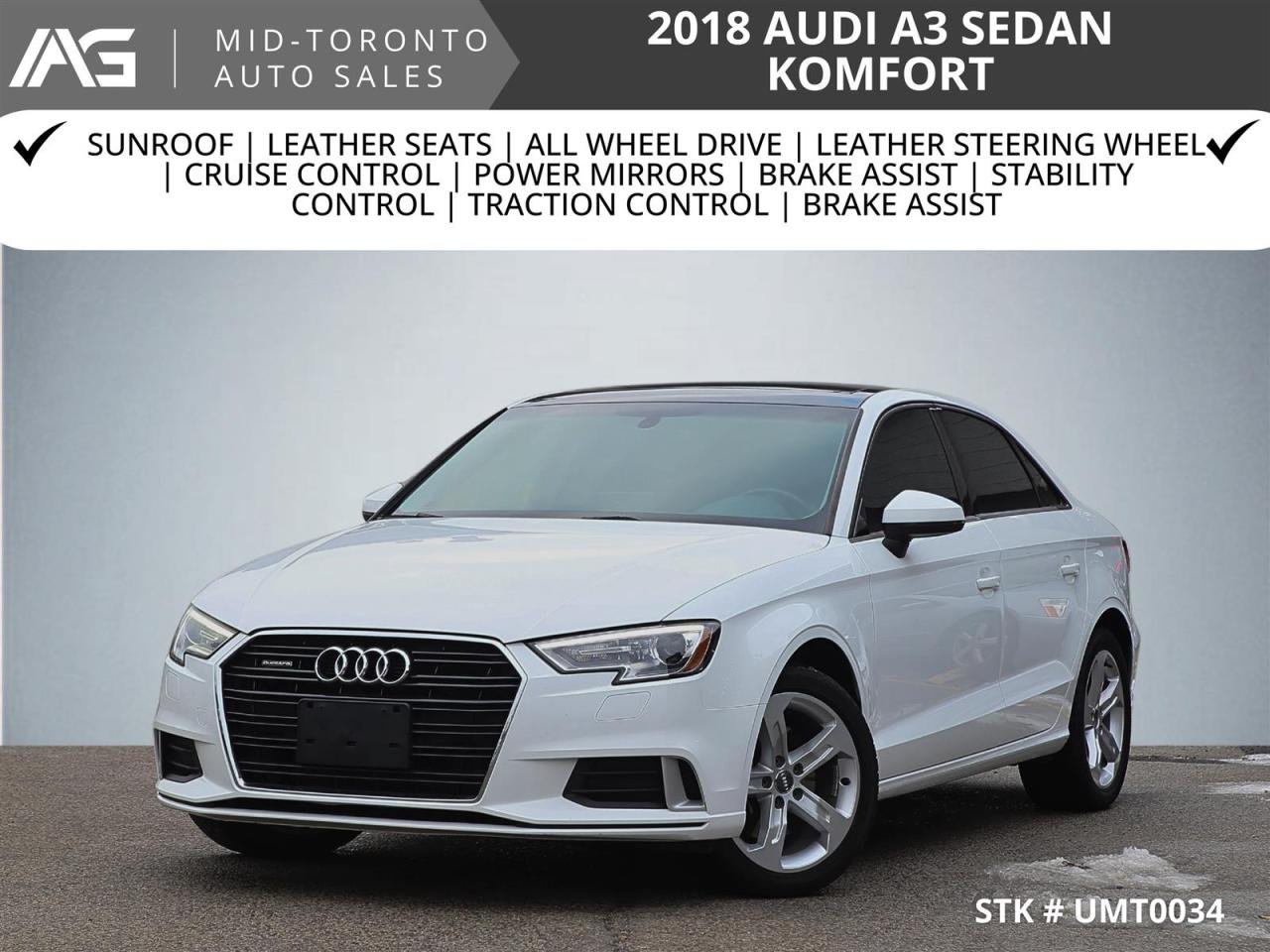 Used 2018 Audi A3 2.0 TFSI Premium quattro for sale in North York, ON
