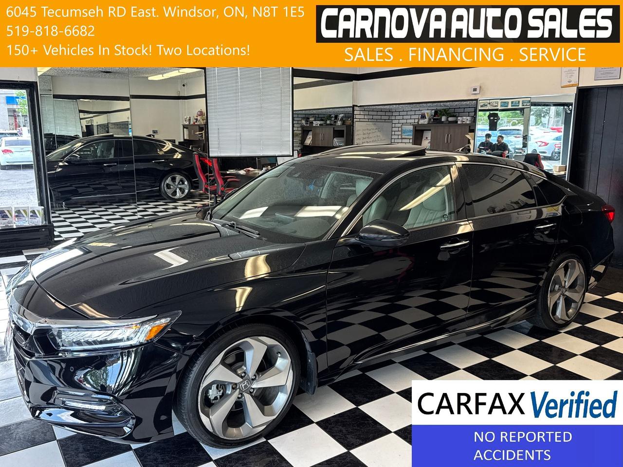 2018 Honda Accord Touring+Adaptive Cruise+Cooled Seats+CLEAN CARFAX Photo0