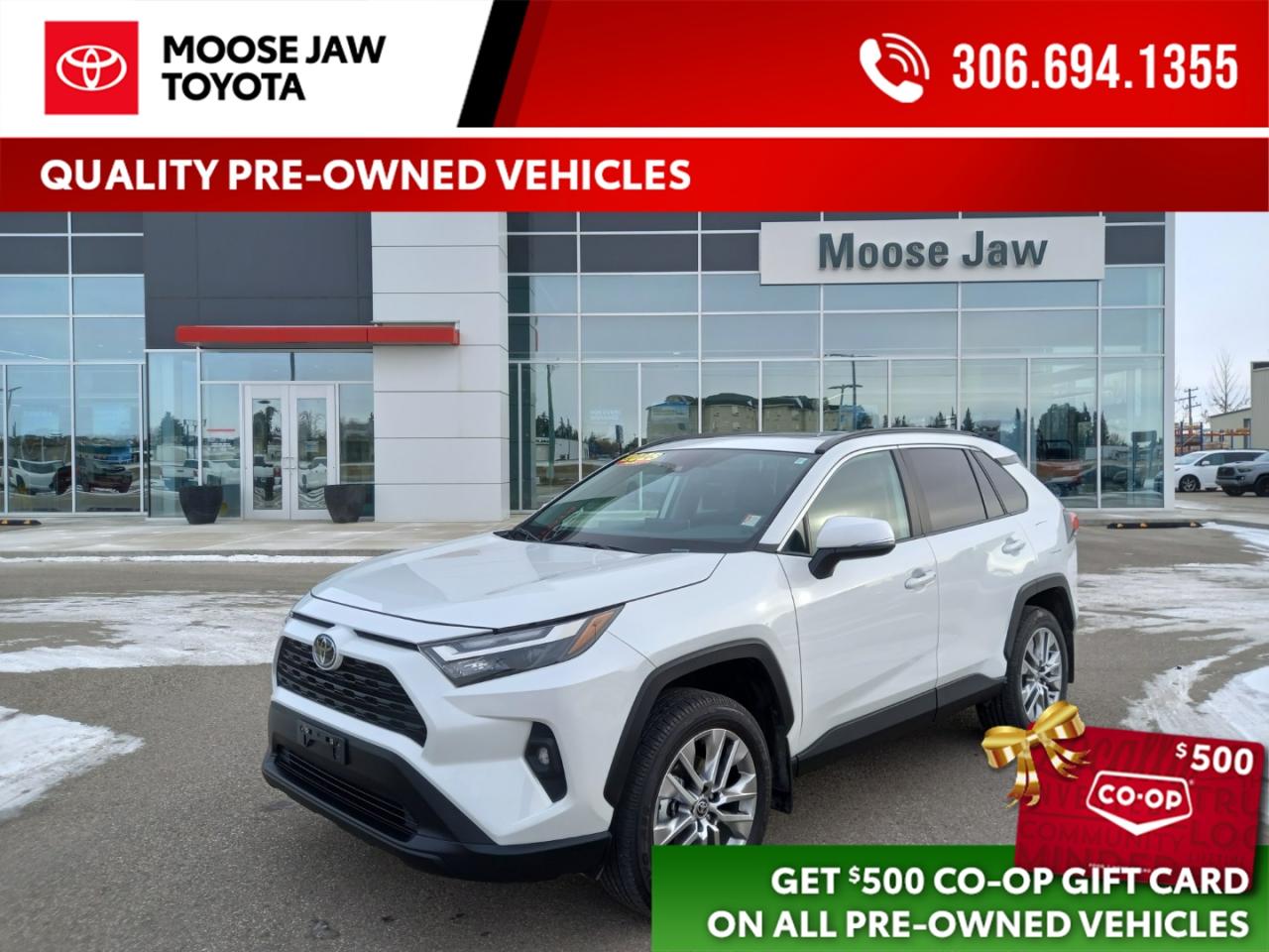 Used 2025 Toyota RAV4 Low mileage and loaded with style. The 2025 RAV4 XLE Premium delivers upscale comfort, advanced tech, and proven Toyota reliability — perfect for everyday driving and weekend getaways. for sale in Moose Jaw, SK
