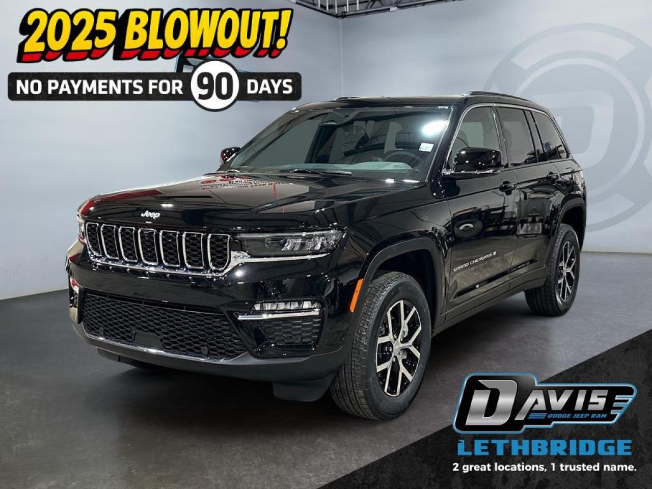 <b>Navigation, Power Liftgate, Remote Start, Heated Seats, Heated Steering Wheel!<br /> <br /></b><br /> <br /> <br />The 2025 Jeep Grand Cherokee Limited 4x4 in Diamond Black Crystal Pearl combines premium style with confident capability. Its 3.6L V6, 8-speed automatic transmission, Quadra-Trac I 4WD, and Selec-Terrain system deliver smooth, all-weather performance, while LED lighting and 18-inch aluminum wheels give it a bold, modern look.<br /><br />Inside, the Grand Cherokee offers heated and ventilated Capri leatherette seats, a heated steering wheel, dual-pane panoramic sunroof, dual-zone climate control, and a quiet, refined cabin. Tech features include a 10.1-inch Uconnect 5 NAV touchscreen, 10.25-inch digital cluster, Apple CarPlay, Android Auto, wireless charging, passive entry, and a digital rearview mirror.<br /><br />Advanced safety features such as Adaptive Cruise Control, Forward Collision Warning Plus, Blind-Spot Monitoring, Lane Management, ParkSense Front and Rear Park Assist with Stop, and a Surround View Camera System provide confidence on every drive. This Grand Cherokee Altitude delivers luxury, technology, and true Jeep capability in one standout SUV.<br /> <br />To apply right now for financing use this link: <a href=https://www.bridgecitychrysler.com/pre-approval/ target=_blank rel=nofollow noopener noreferrer>https://www.bridgecitychrysler.com/pre-approval/</a><br /><br /> <br /><br />As a premier Chrysler, Dodge, Jeep and RAM dealership, Bridge City Chrysler proudly offers an extensive selection of new and used vehicles to meet every drivers needs. Customers across Lethbridge, Fort Macleod, Taber, Claresholm, Coaldale, and beyond trust us for daily vehicle specials, certified service and parts, and a seamless online inventory experience. <br /><br /> With competitive financing options and expert support, we make car buying easy and enjoyable. <br /><br /> Ready to hit the road? Schedule your test drive today at Bridge City Chrysler, your trusted Chrysler, Dodge, Jeep and RAM dealer in Lethbridge, Alberta.<br /><br /> Vehicle pricing offer shown expires 2026-01-31. <br /> Come by and check out our fleet of 80+ used cars and trucks and 120+ new cars and trucks for sale in Lethbridge. o~o
