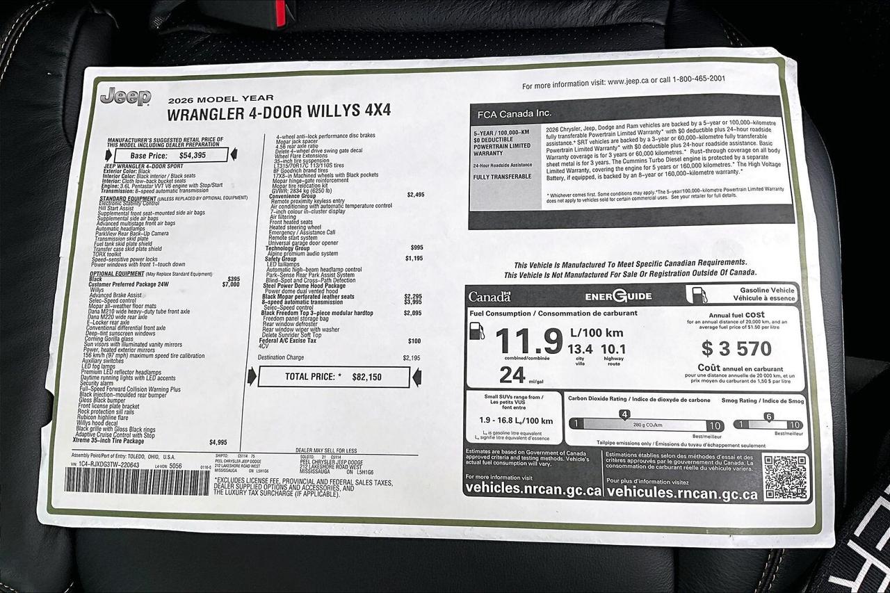 2026 Jeep Wrangler WILLYS | 35 INCH TIRE PACKAGE | LEATHER | HARDTOP Photo