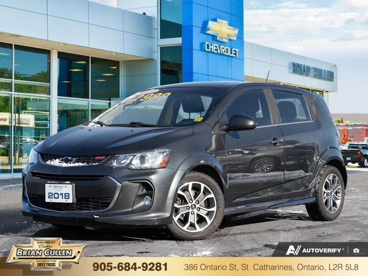 The 2018 Chevrolet Sonic LT in a chic gray finish is the perfect definition of style and function. With its front-wheel drive and smooth handling, this sedan ensures a comfortable and reliable driving experience. Inside, the gray exterior is matched with a thoughtfully designed interior, featuring a leather steering wheel and heated front seats that combine comfort with class. The heated mirrors add a layer of convenience for those frosty mornings, while the roomy cabin ensures every journey is enjoyable.Equipped with modern amenities like a backup camera, Bluetooth connection, satellite radio, and a Wi-Fi hotspot, the Sonic LT makes sure you stay connected wherever you go. Safety and convenience are front and center with features such as brake assist, cruise control, and keyless entry. The remote start function brings added convenience, especially on cold winter days.This Chevrolet Sonic is ideal for busy professionals, small families, or anyone seeking a compact vehicle packed with features. Contact our dealership today for more information or to schedule a test drive and see how perfectly it fits your lifestyle.