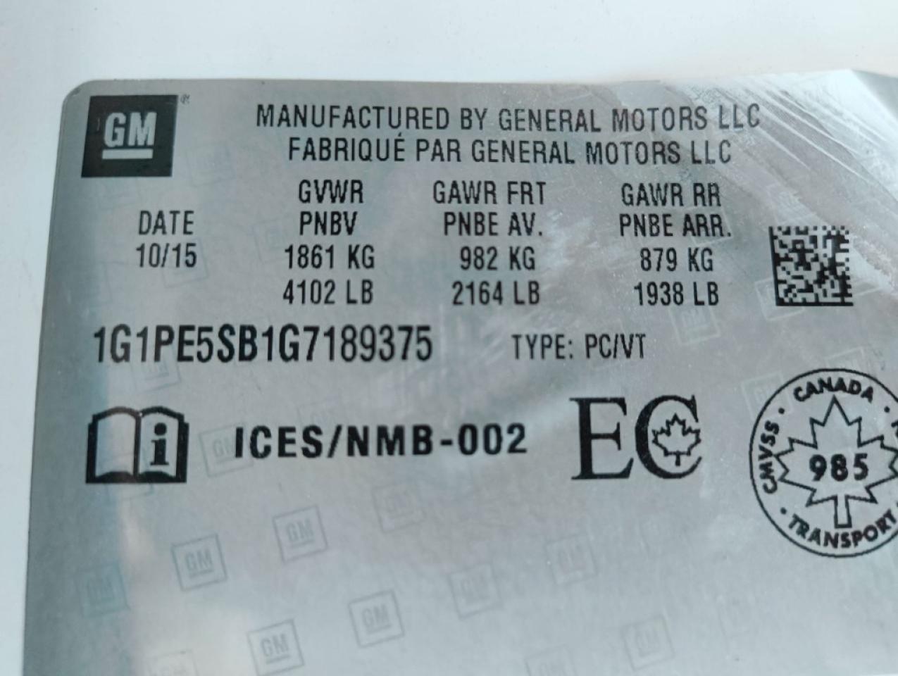 2016 Chevrolet Cruze Limited 1LT Auto 4dr Sedan Automatic Photo