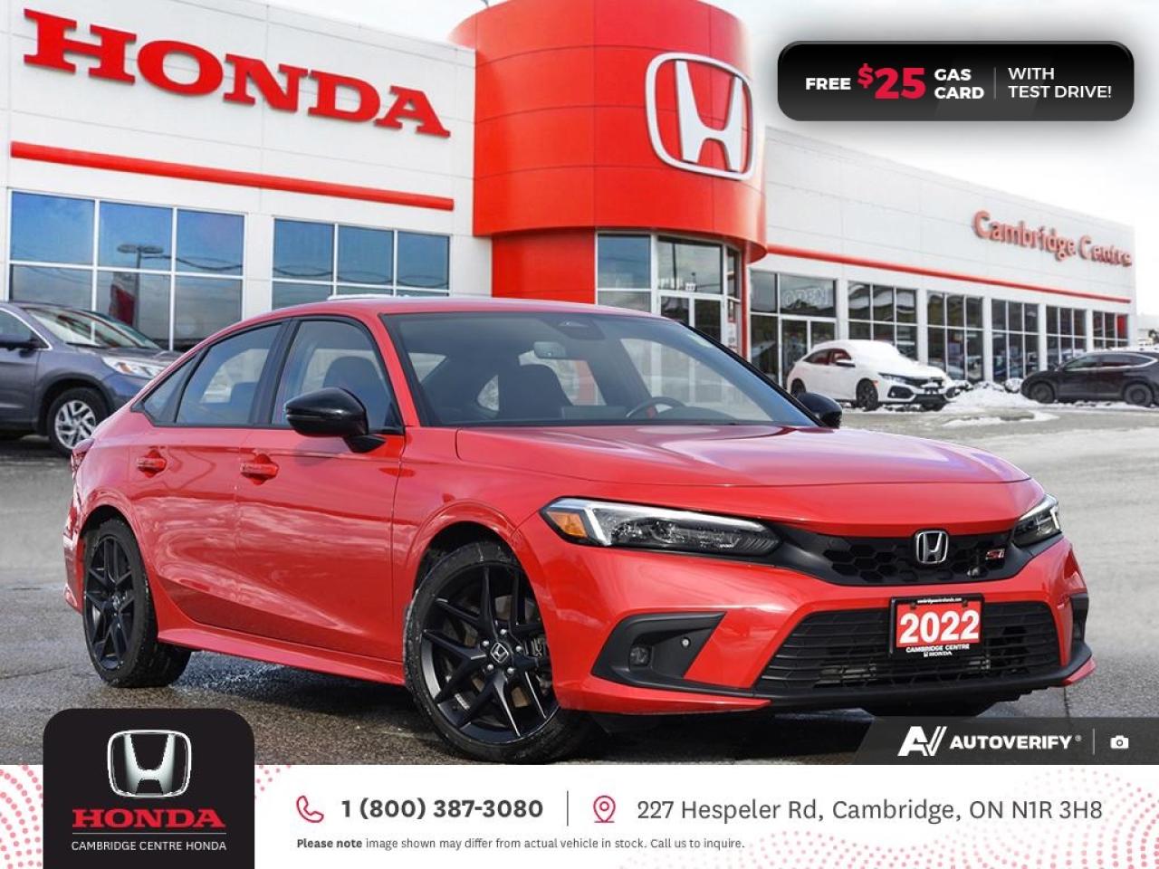 Used 2022 Honda Civic Si HONDA SENSING TECHNOLOGIES | REARVIEW CAMERA | APPLE CARPLAY™/ANDROID AUTO™ for sale in Cambridge, ON