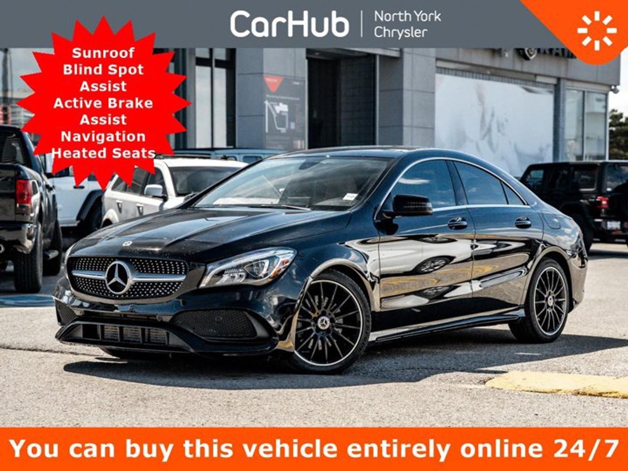 2018 Mercedes-Benz CLA-Class 250 Sunroof Blind Spot Assist Active Brake Assist Navi Heated Seats Photo0