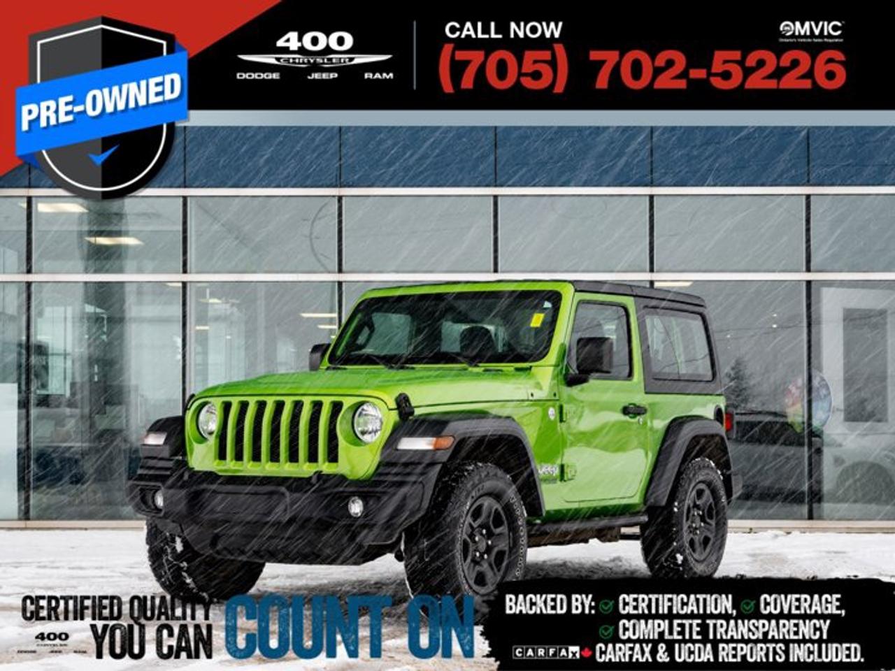 | NO ACCIDENTS | 6 SPEED MANUAL | HARDTOP | AIR CONDITIONING | The 2019 Jeep Wrangler Sport 2-Door is the perfect blend of classic Jeep personality and true off-road capability, giving you an authentic driving experience thats fun, rugged, and ready for anything. With its iconic removable top and doors, legendary 4x4 system, and nimble two-door design, this Wrangler delivers the pure adventure feel that enthusiasts love. Inside, you get a clean, functional cabin with modern tech, comfortable seating, and excellent visibility. Whether youre exploring trails, cruising through town, or enjoying summer with the top off, this 2019 Wrangler Sport brings freedom, durability, and versatility all in one unbeatable package.