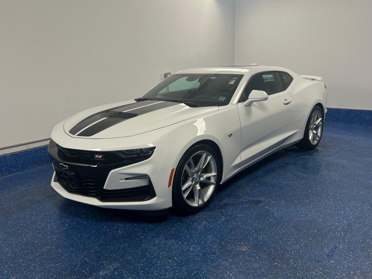 New Price! 2019 Chevrolet Camaro SS 2SS | One Owner | Zacks Certified. 6-Speed Manual RWD Summit White 6.2L V8<br />Odometer is 26643 kilometers below market average!<br /><br />6-Way Power Front Passenger Seat Adjuster, 8-Way Power Driver Seat Adjuster, Air Conditioning, Alloy wheels, Apple CarPlay/Android Auto, Automatic temperature control, Bose Premium 9-Speaker Audio System Feature, Exterior Parking Camera Rear, Front Bucket Seats, Front Sport Bucket Seats, Fully automatic headlights, Heads-Up Display, Heated Driver & Front Passenger Seats, Heated front seats, Heated steering wheel, Leather Shift Knob, Power driver seat, Power Sunroof, Power windows, Preferred Equipment Group 2SS, Premium audio system: Chevrolet Infotainment System, Remote keyless entry, Telescoping steering wheel, Tilt steering wheel, Ventilated Driver & Front Passenger Seats, Wheels: 20''' x 8.5''' Fr & 20''' x 9.5''' Rr 5-Spoke Alum.<br /><br />Certification Program Details: Fresh 2 Yr MVI | 30 day warranty* | 110 point inspection | Full tank of fuel | Krown rustproofed | Flexible financing options | Professionally detailed<br /><br />This vehicle is Zacks Certified! You're approved! We work with you. Together we'll find a solution that makes sense for your individual situation. Please visit us or call 902 843-3900 to learn about our great selection.<br /><br />With 22 lenders available Zack's Auto Sales can offer our customers with the lowest available interest rate. Thank you for taking the time to check out our selection!